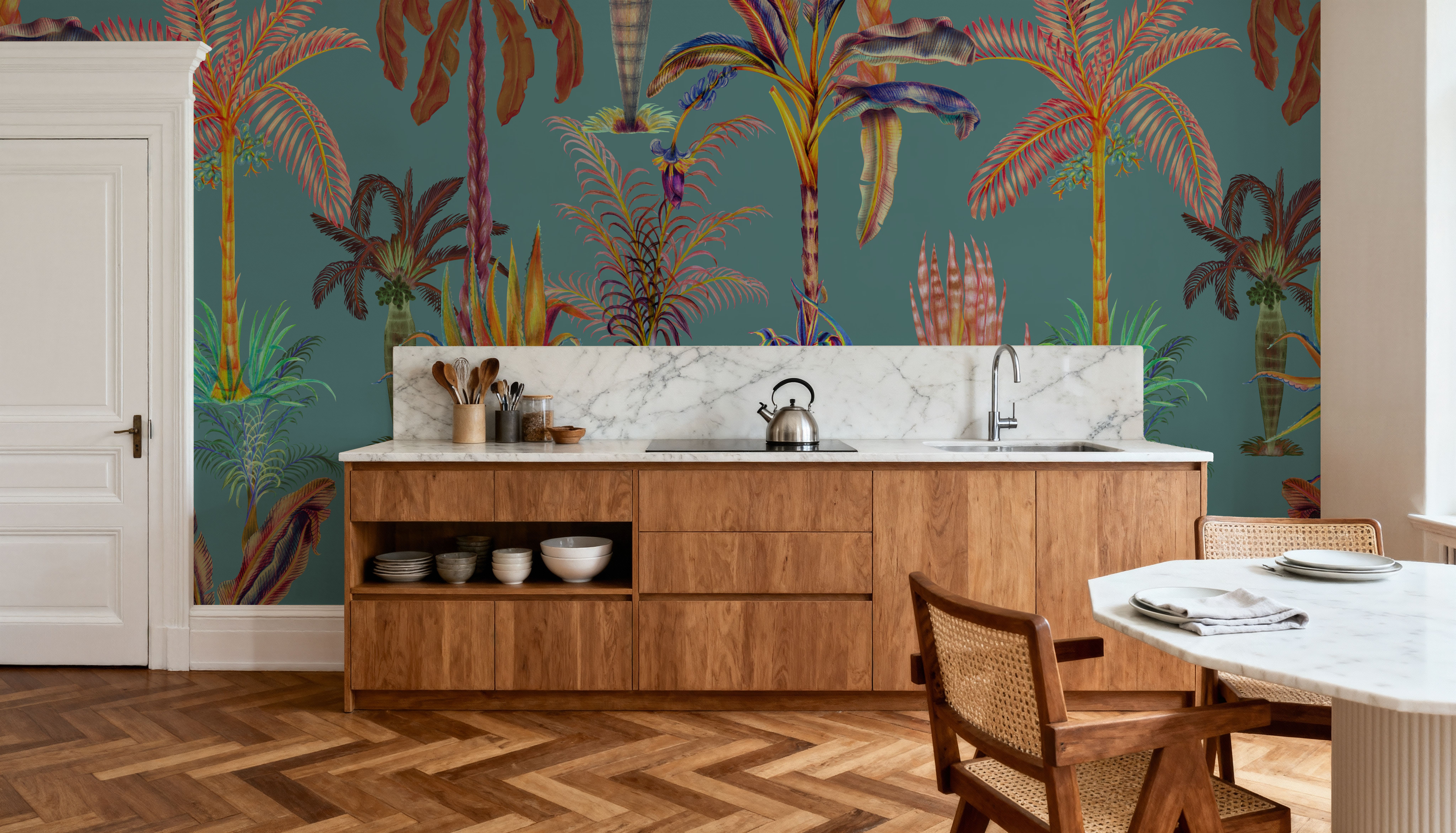 Statement Palm, Turquoise