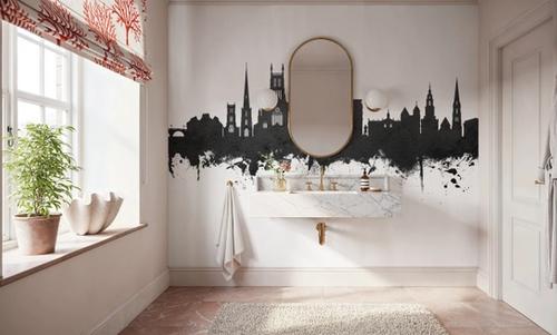 Worcester England Skyline Black & White