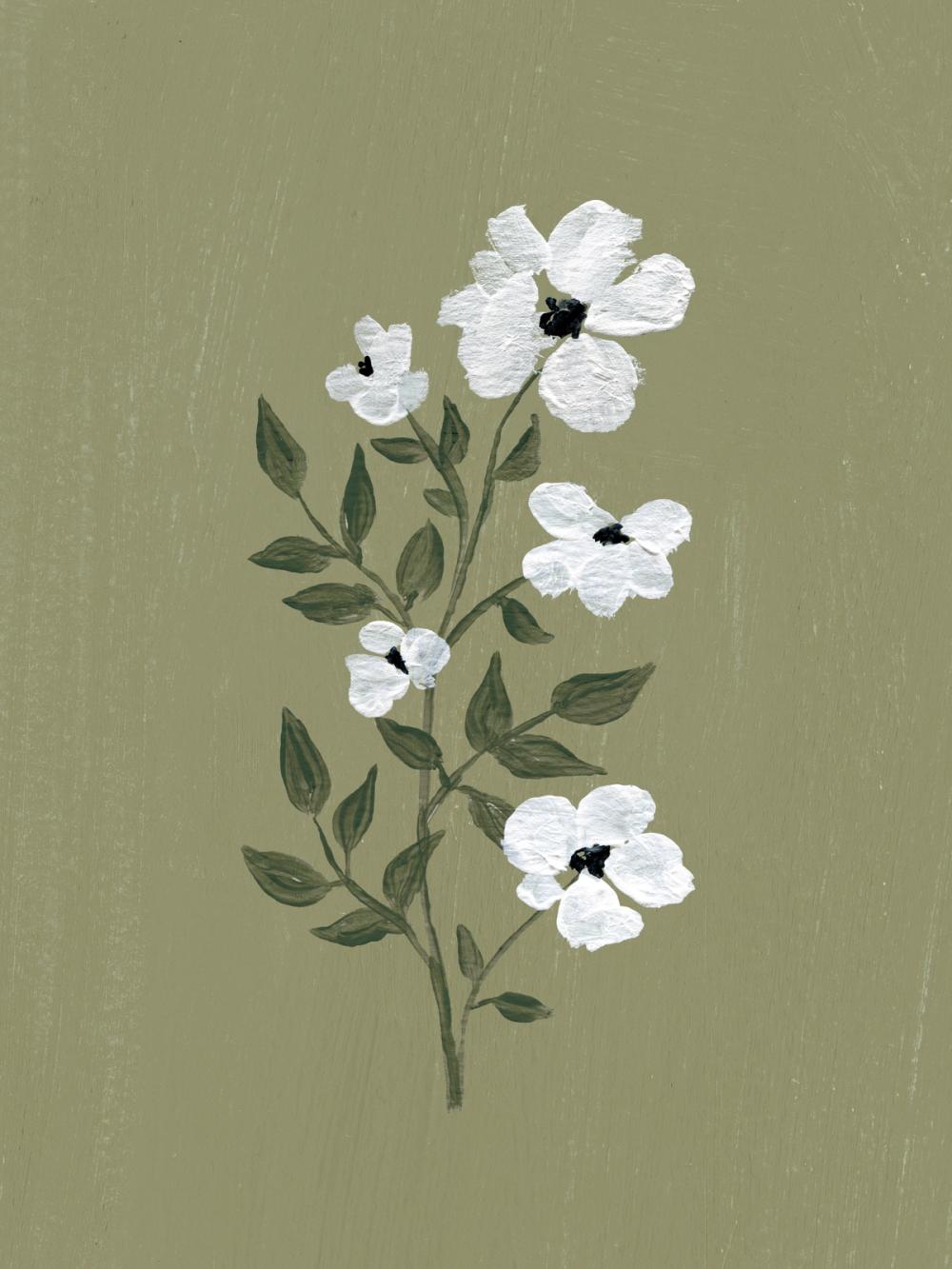 Pretty Little Flower III Avocado