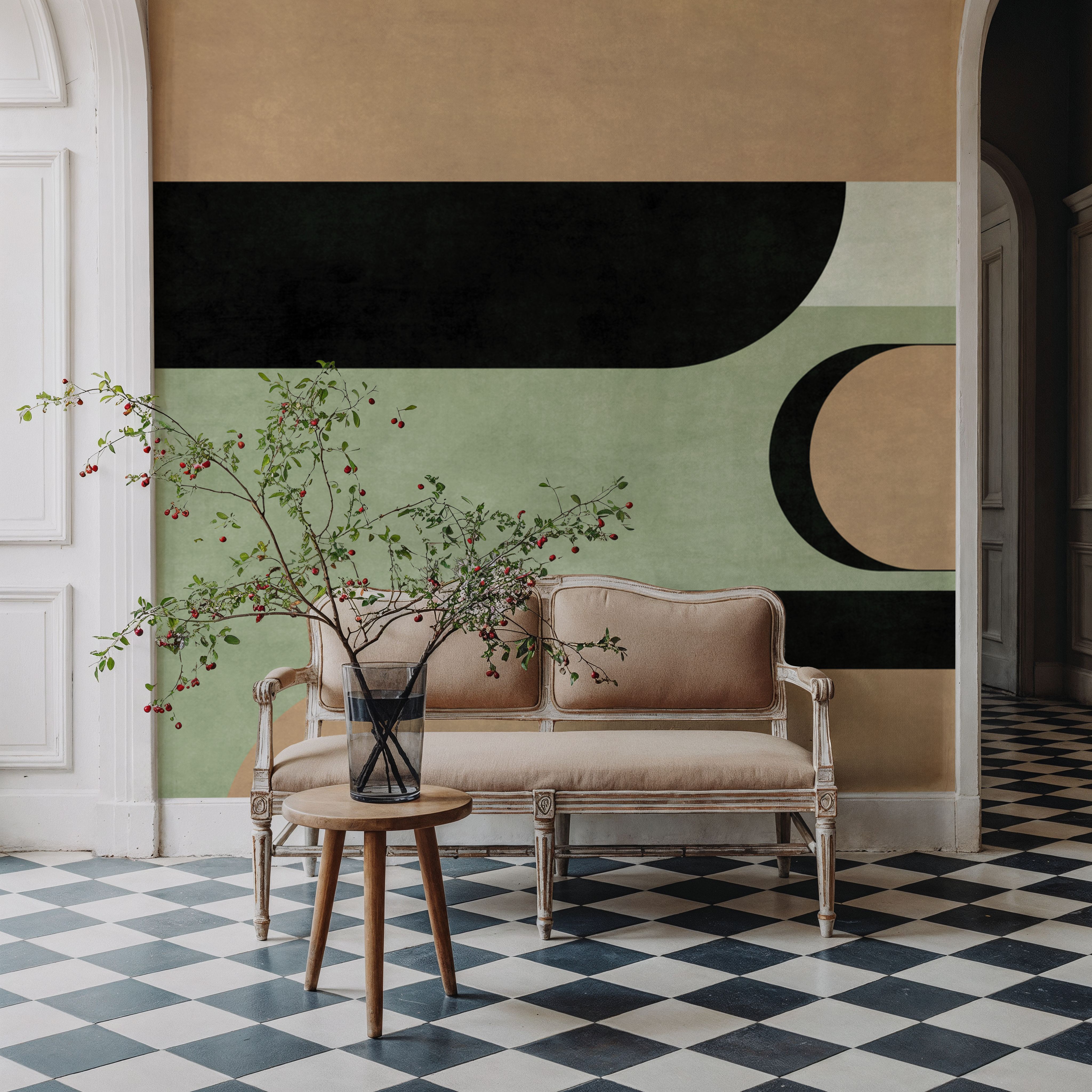 Modern Elements, Beige & Green