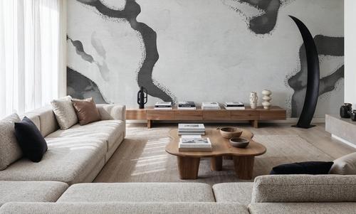Abstract River Marks, Grey