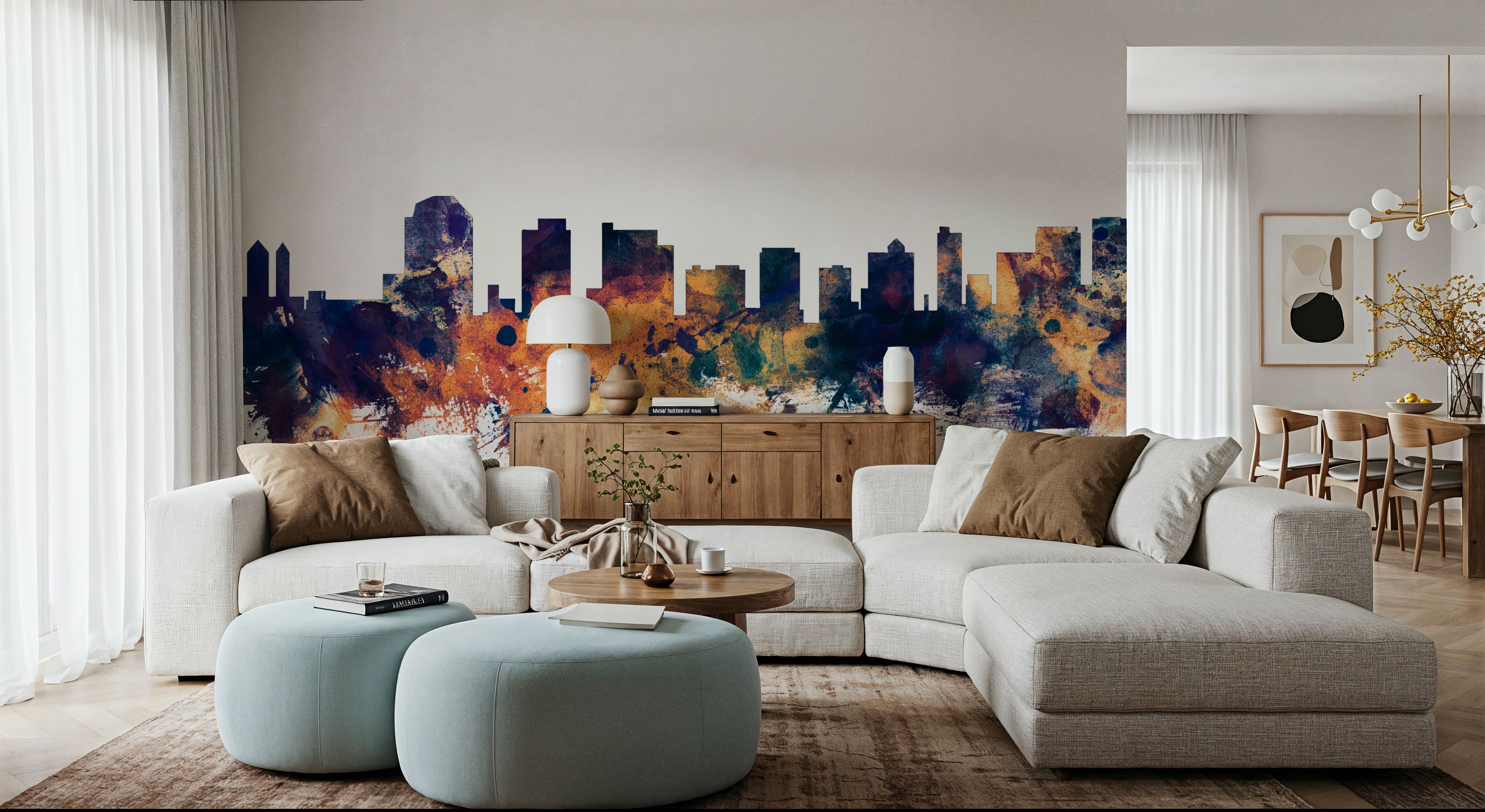 Wilmington Delaware Skyline Blue & Bronze