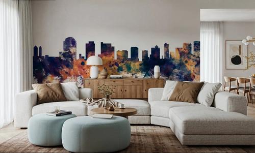 Wilmington Delaware Skyline Blue & Bronze