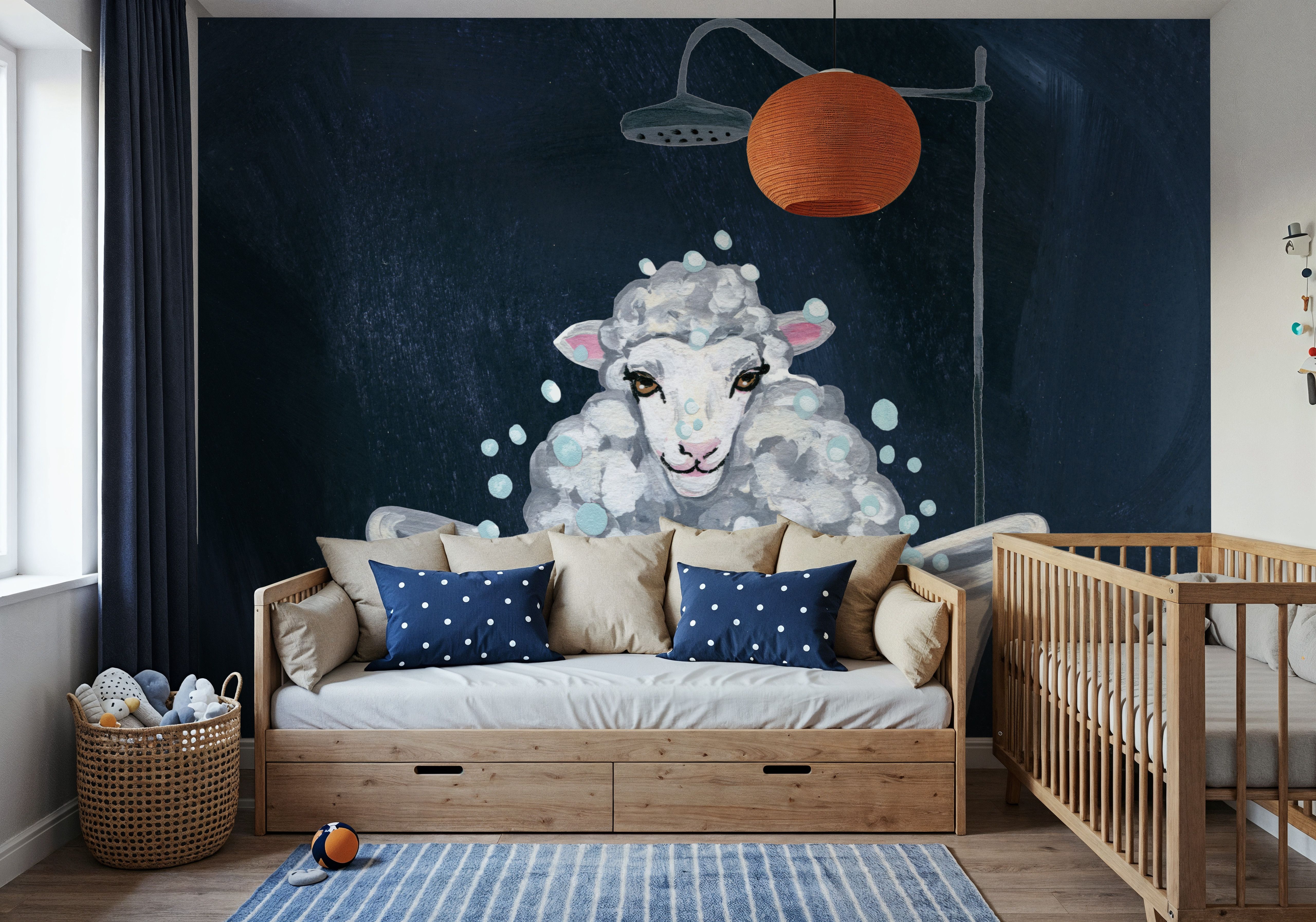 Sheep in Tub and Suds Texture Dark