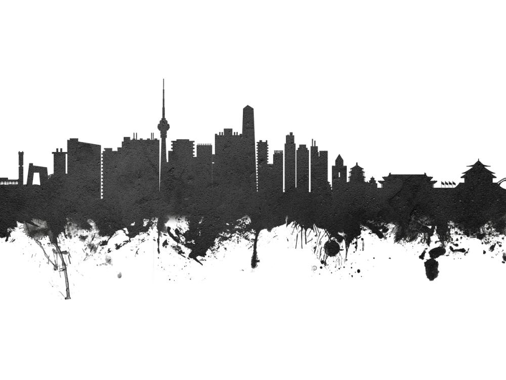 Beijing Skyline Black & White