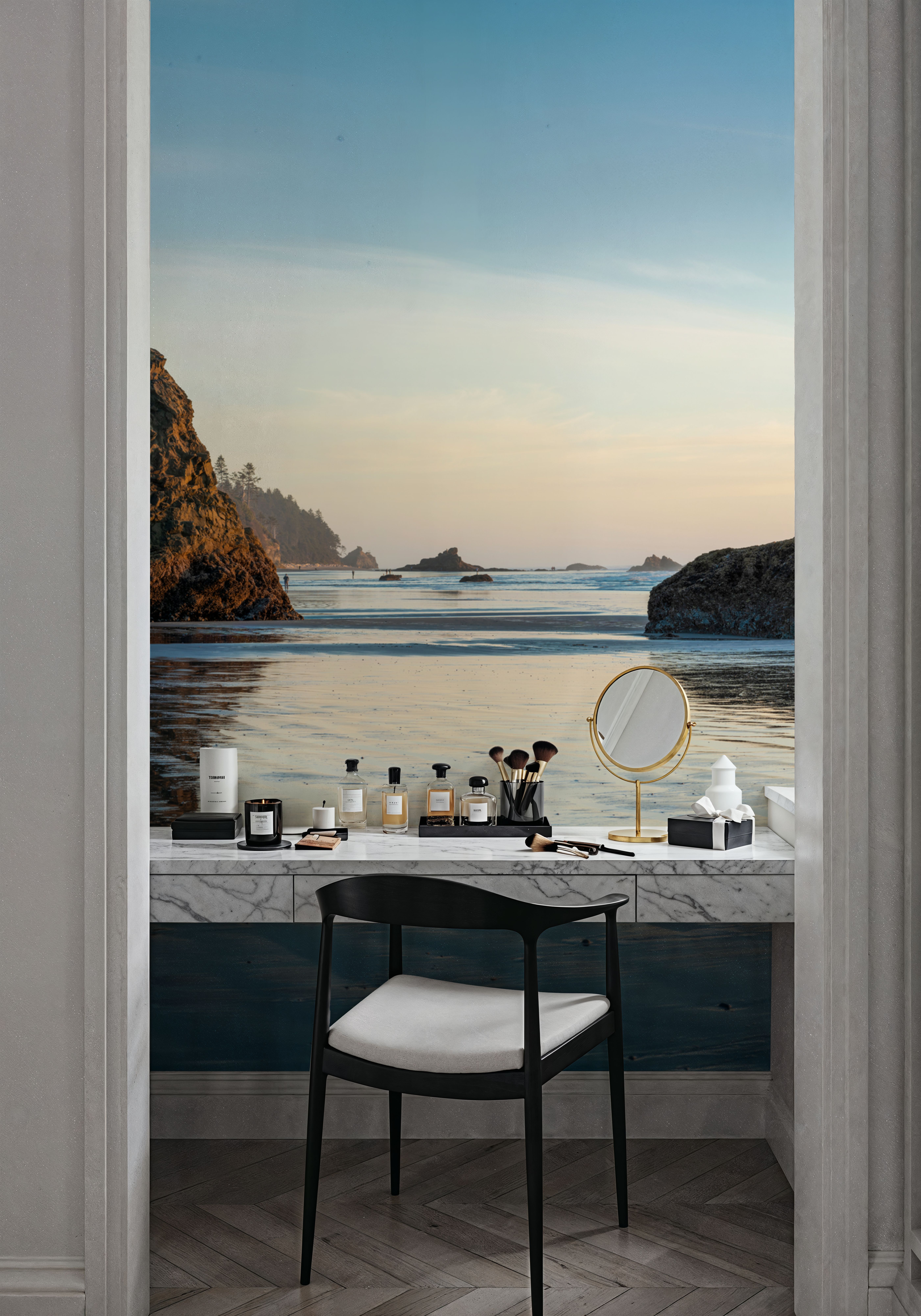 Wall Mural - Ruby Beach - Coastal Landscapes mural wallpaper - Blue - Bedroom - Wallism US - Premium, Textured or Peel & Stick