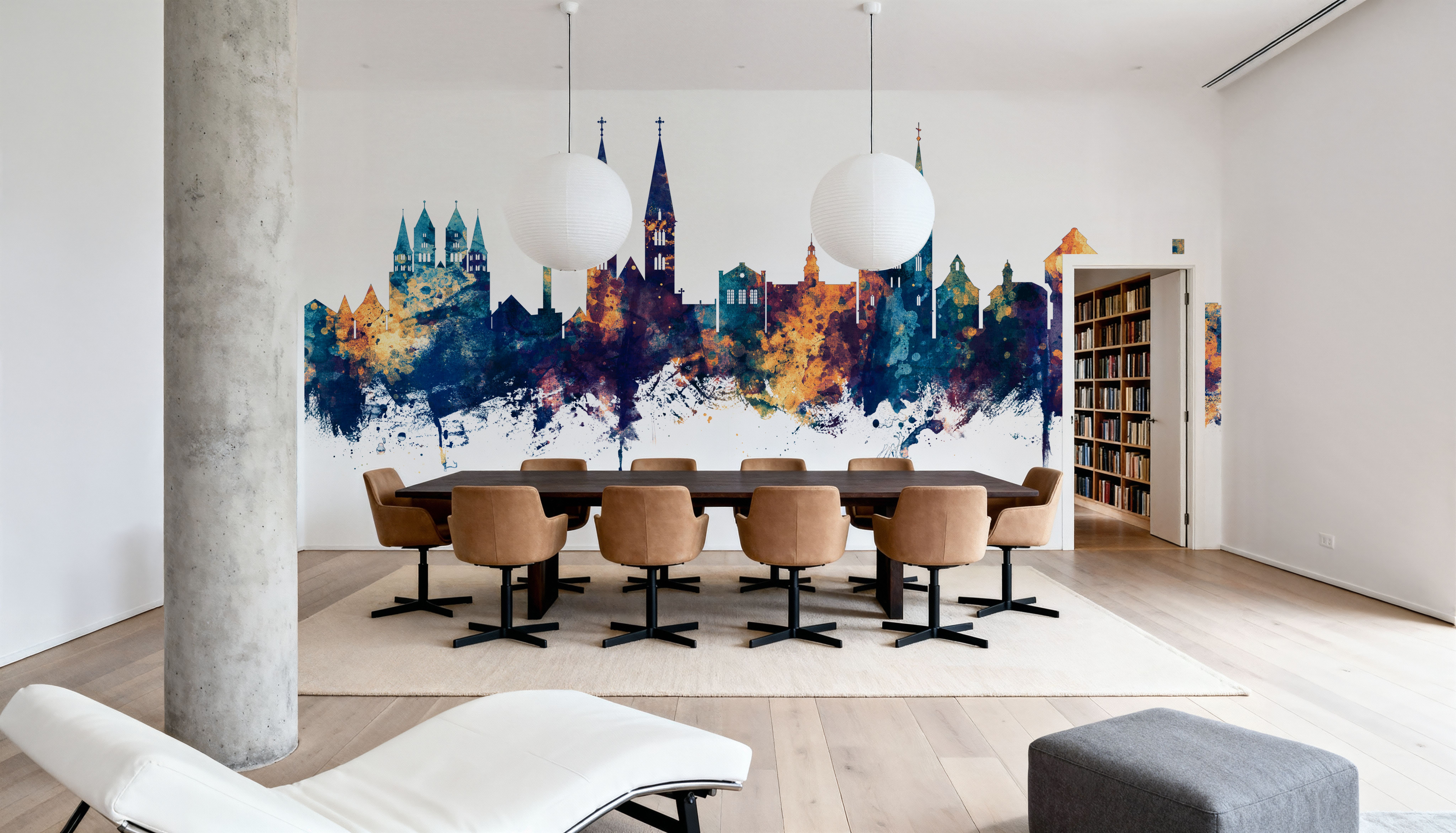 Halberstadt Germany Skyline Blue & Bronze