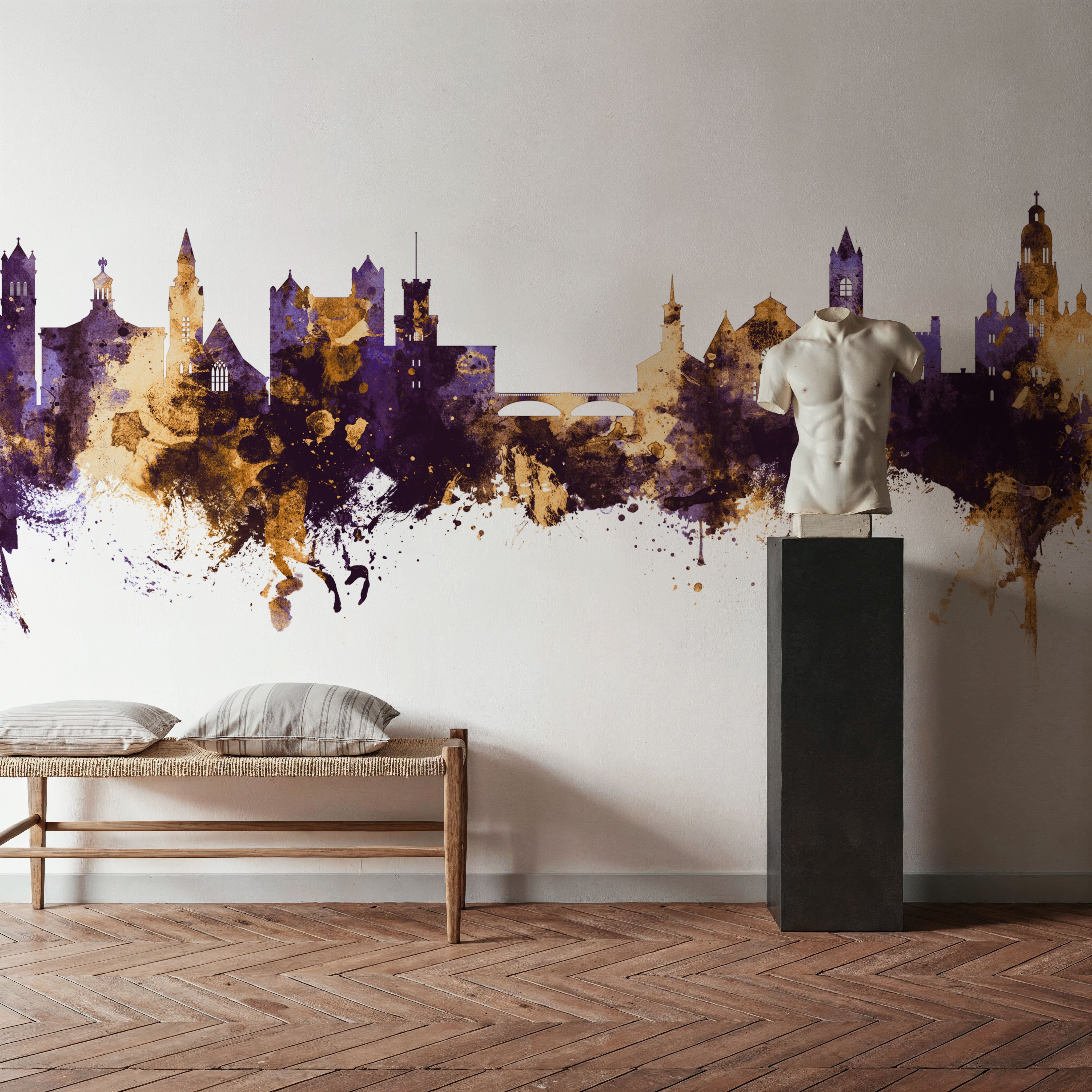 Nashua New Hampshire Skyline Purple & Gold