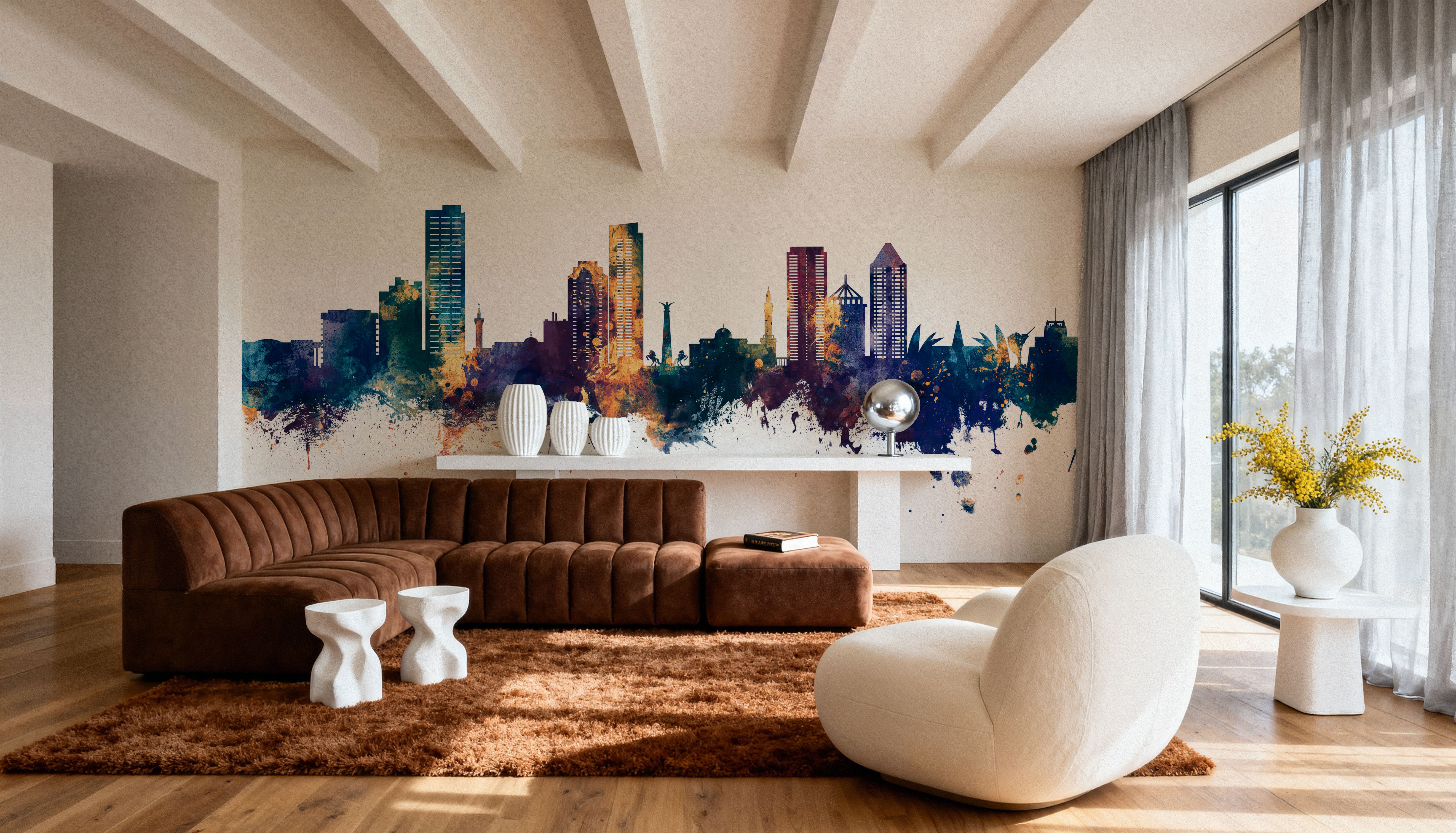 Umm Al Quwain Skyline Blue & Bronze