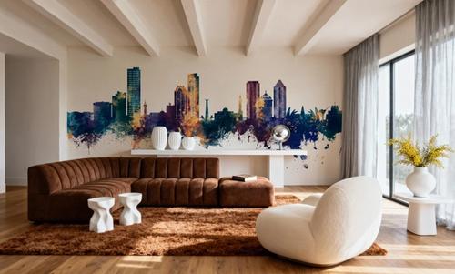 Umm Al Quwain Skyline Blue & Bronze