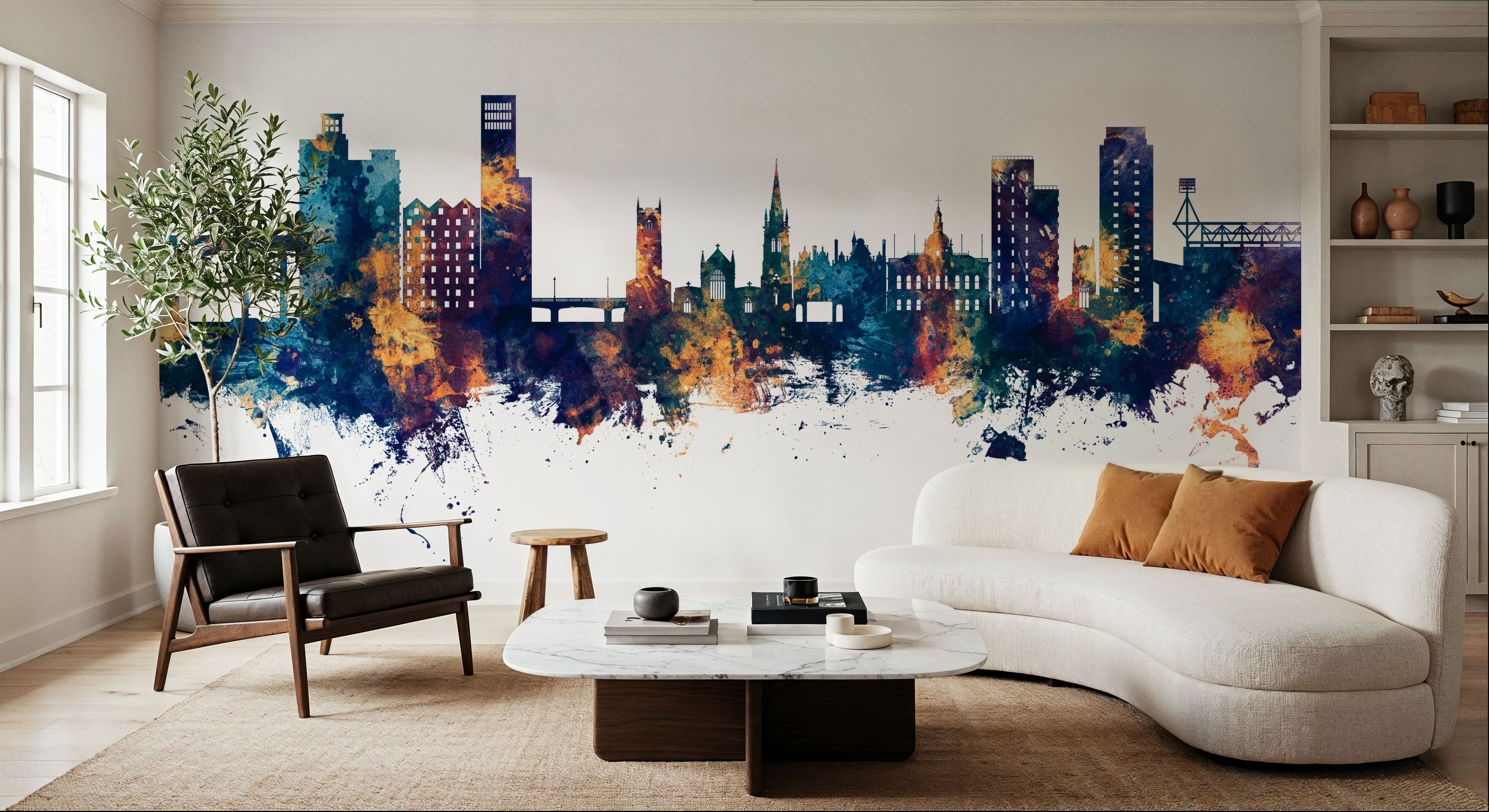 Ipswich England Skyline Blue & Bronze