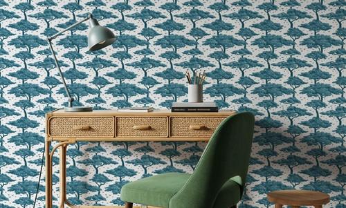 Tree Canopy, Teal on Snow