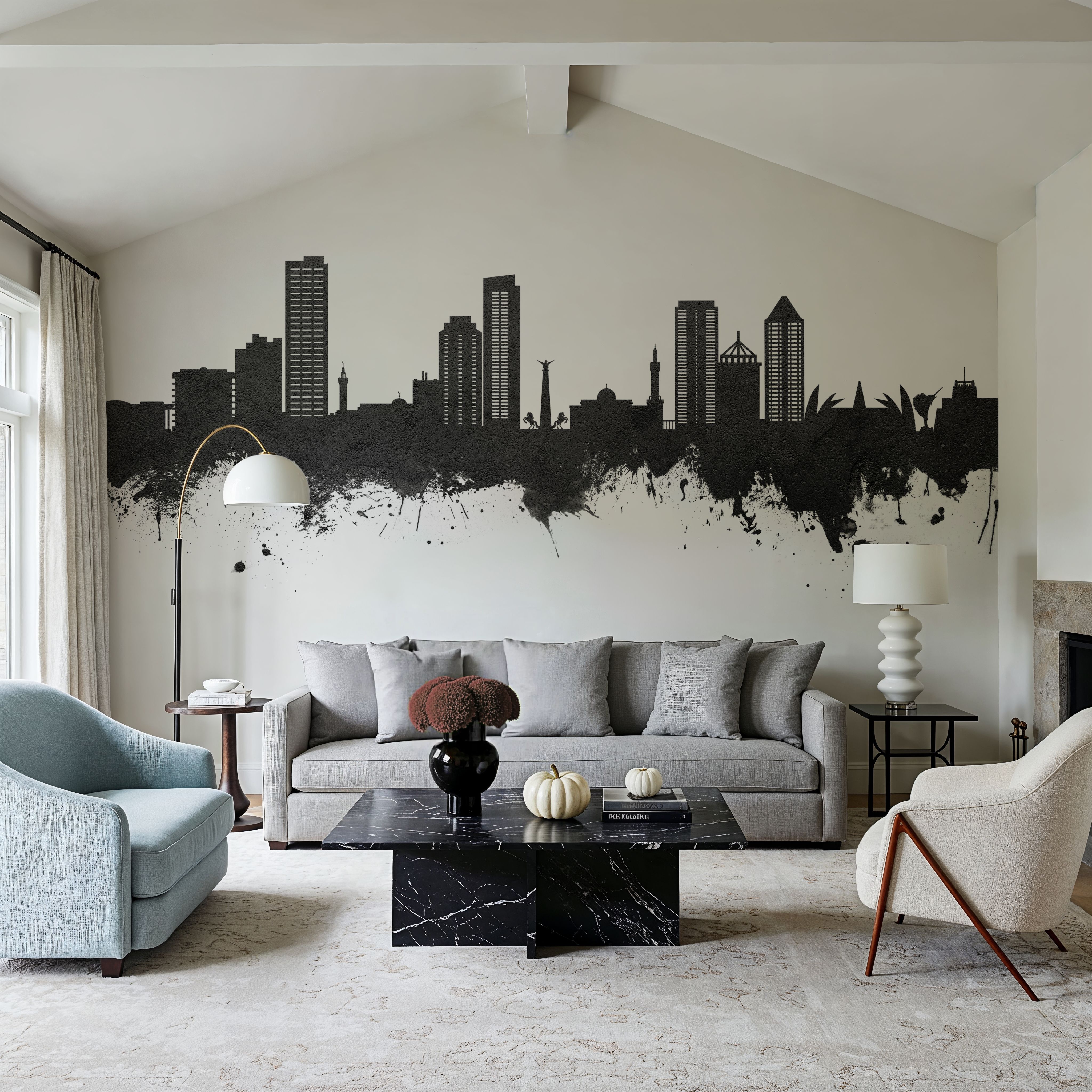 Umm Al Quwain Skyline Black & White