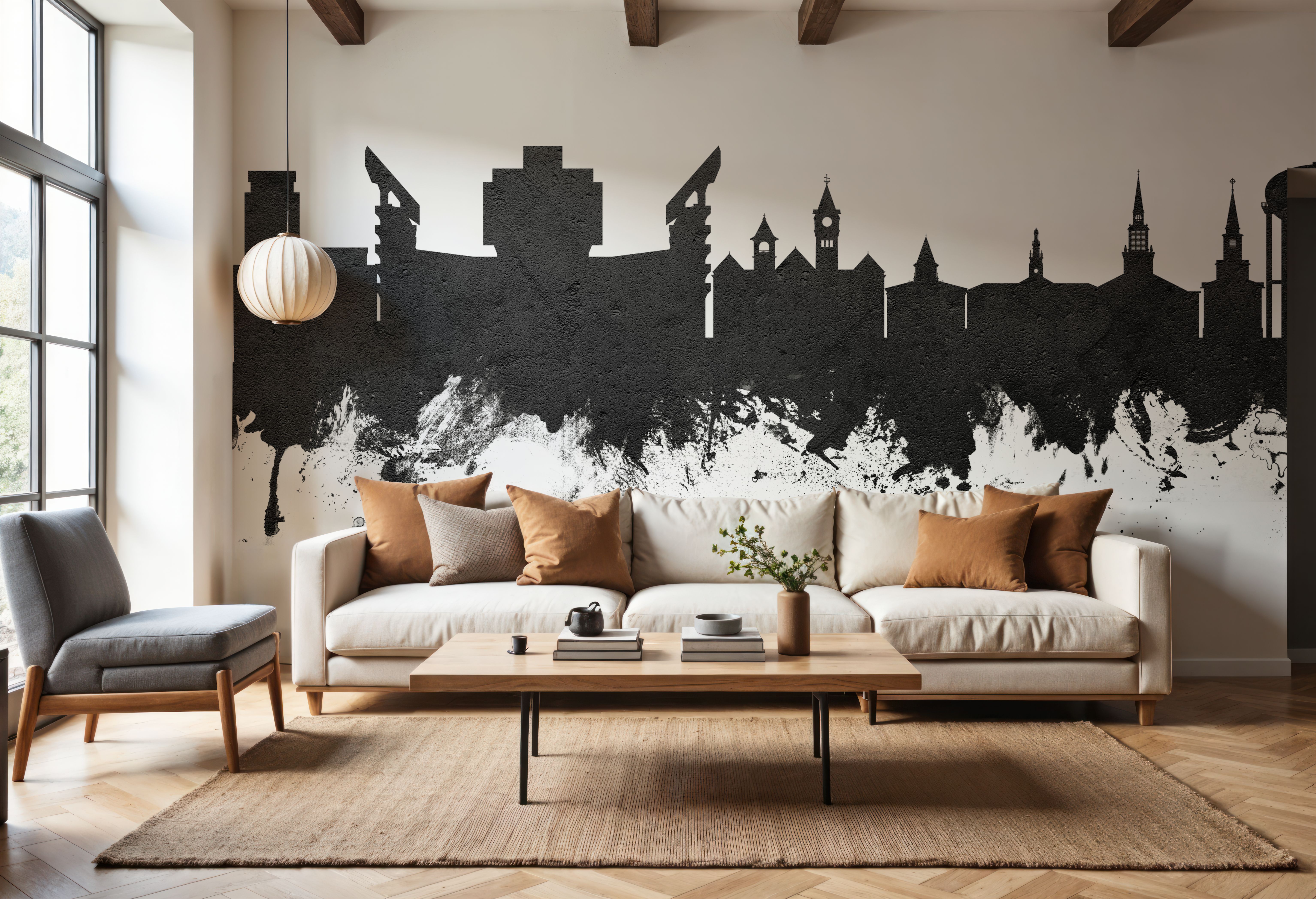 Auburn Alabama Skyline Black & White