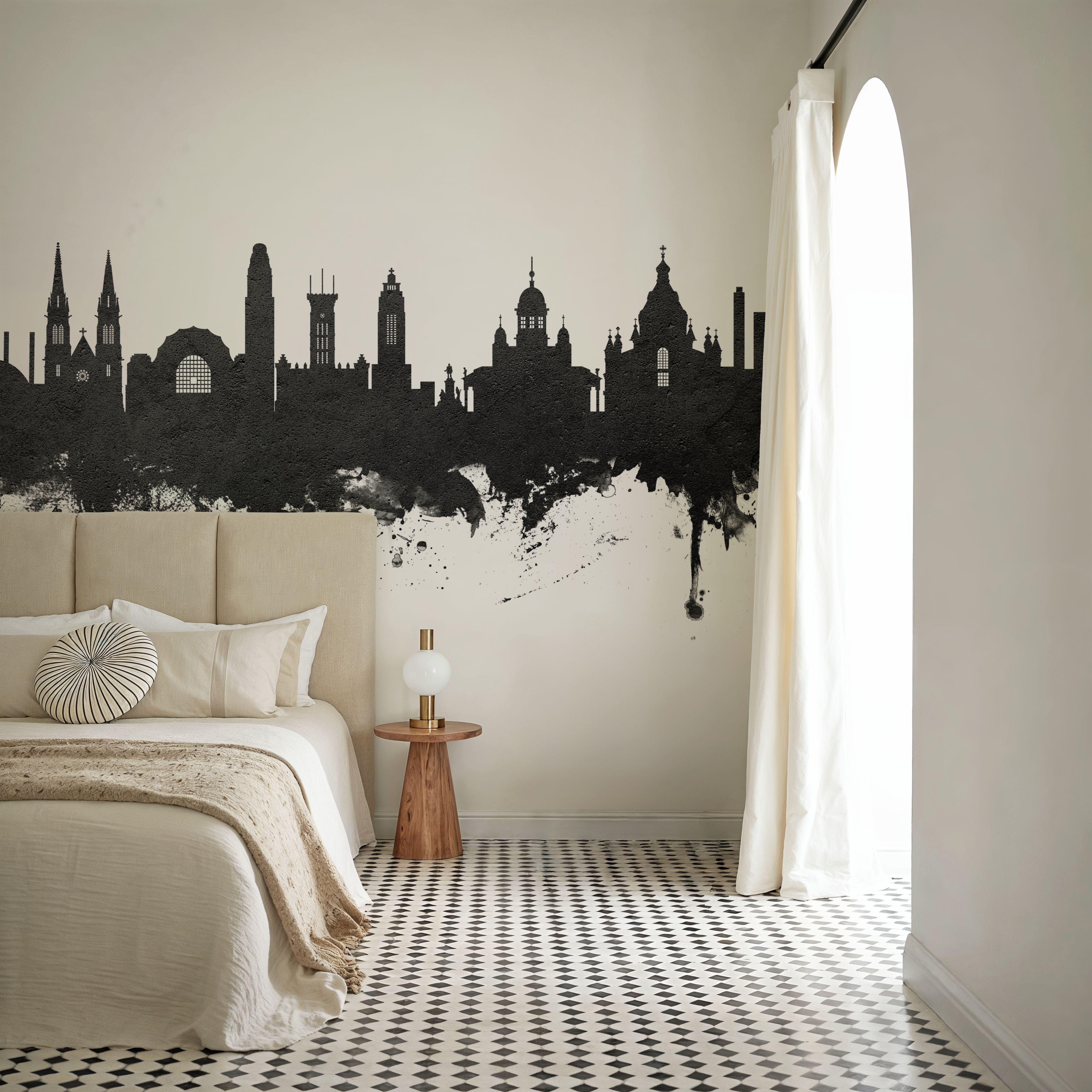 Helsinki Skyline Black & White