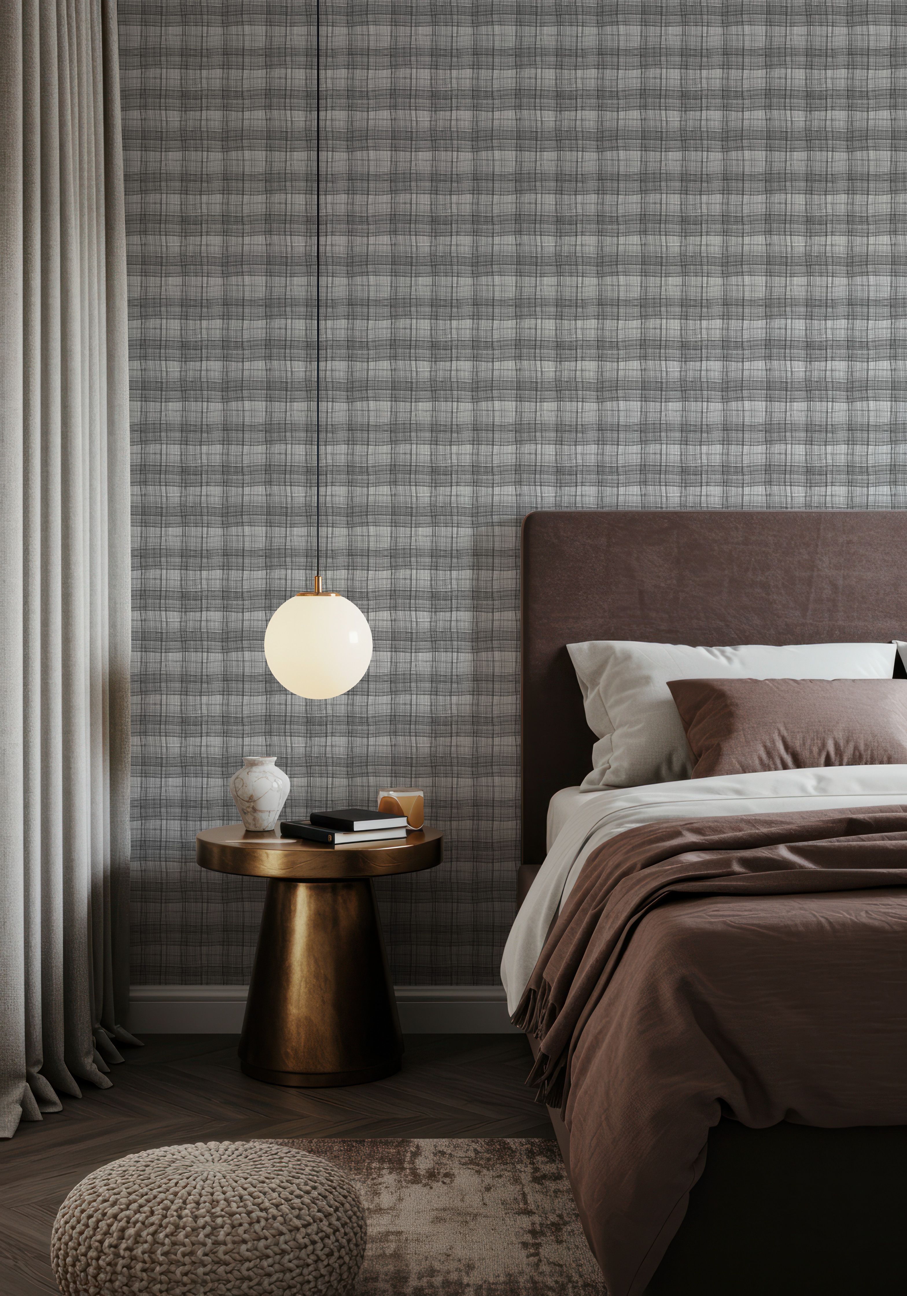 Stripy Gingham, Slate