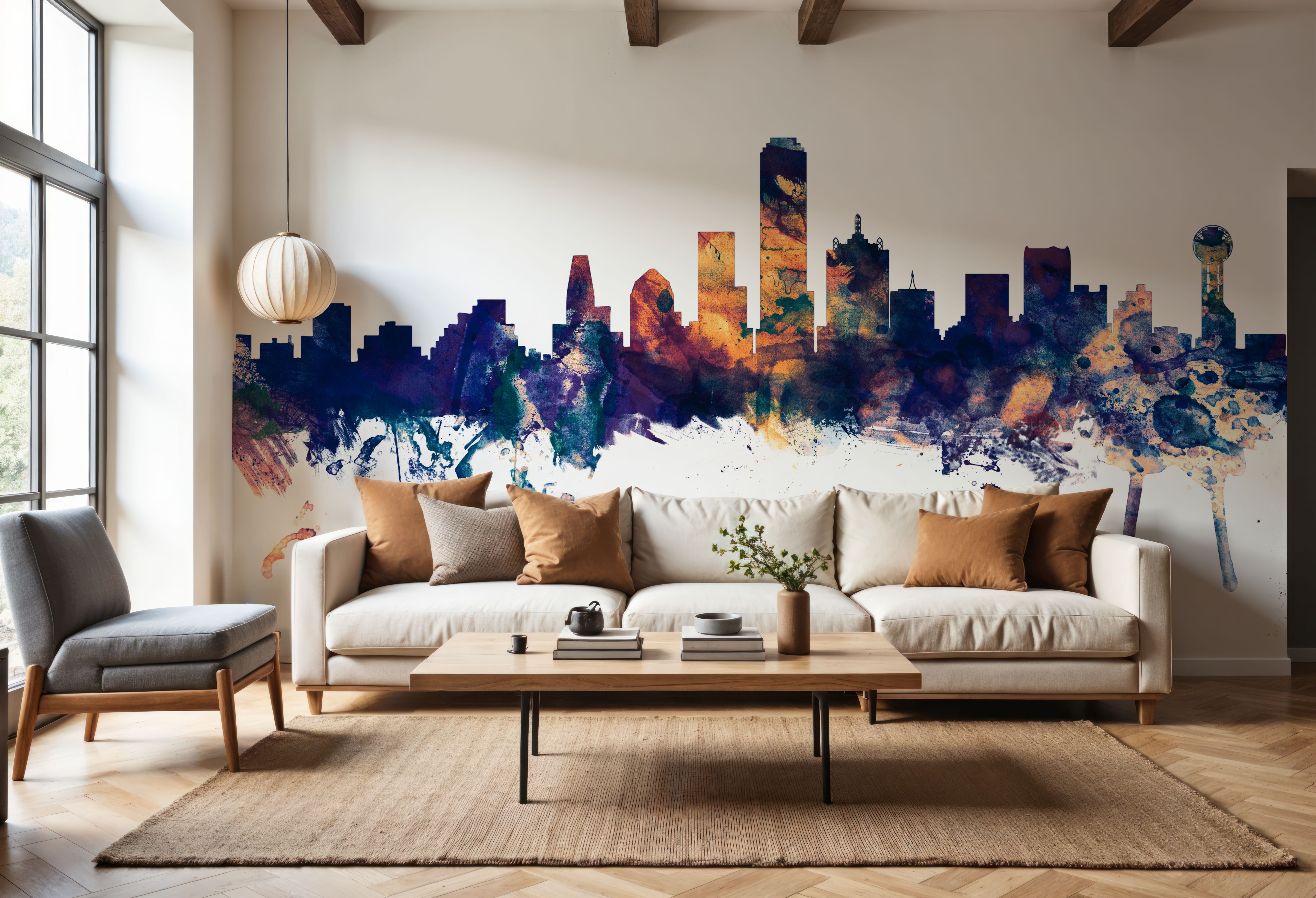 Dallas Skyline Blue & Bronze