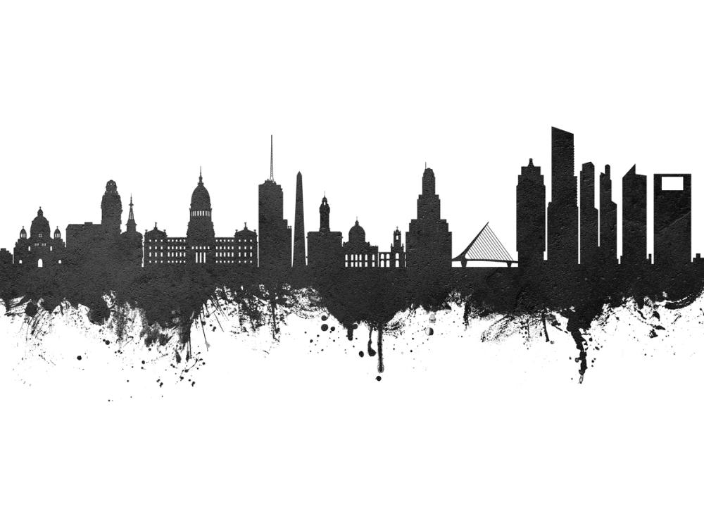 Buenos Aires Argentina Skyline Black & White