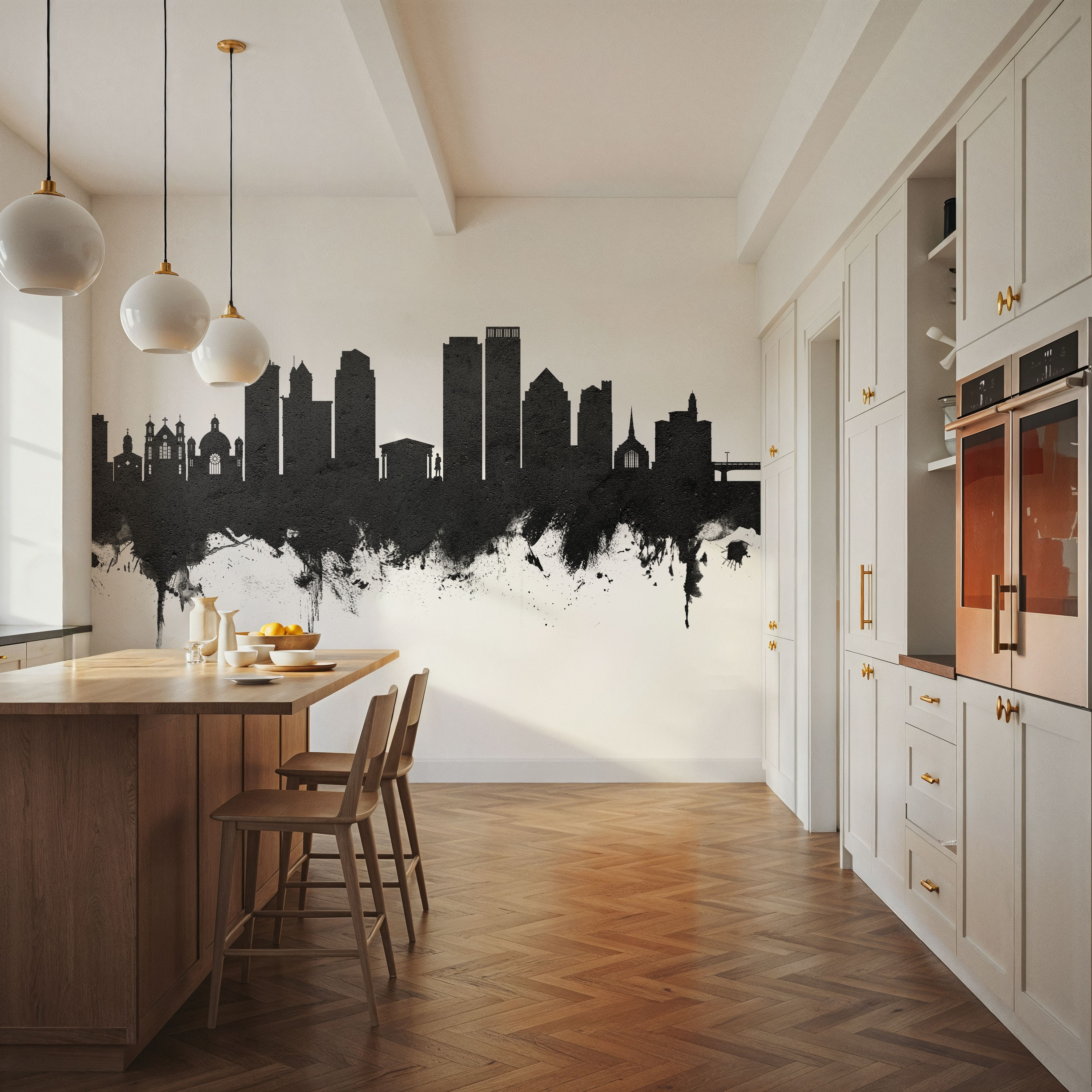 Dayton Ohio Skyline Black & White