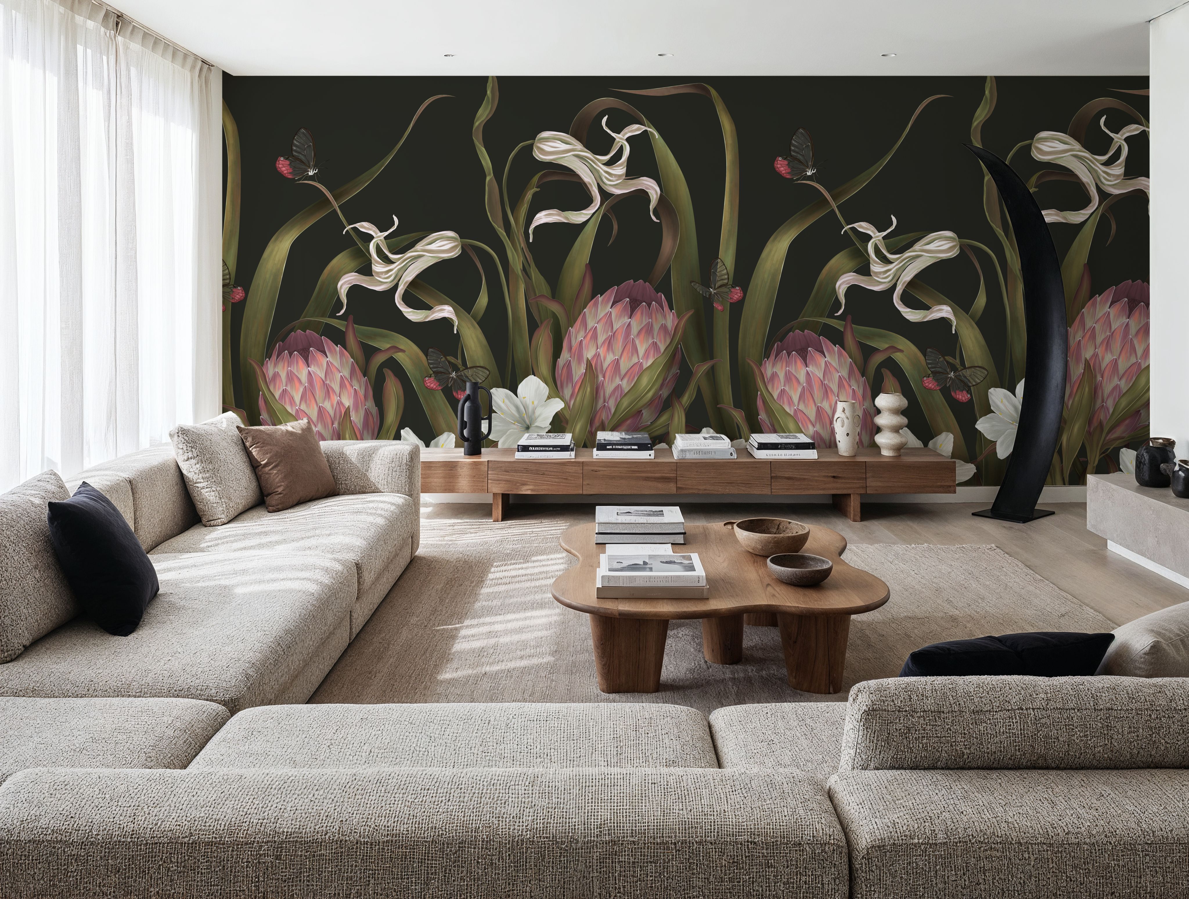 Protea Buds and Butterflies