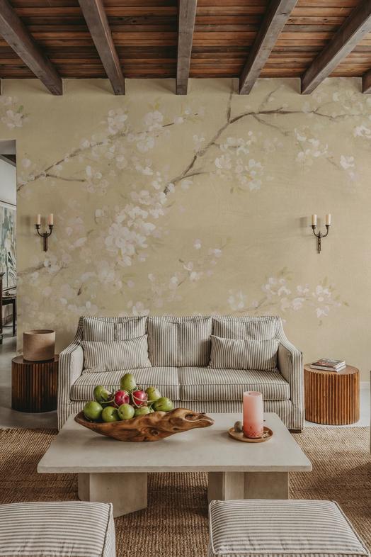 White Cherry Blossoms I Linen