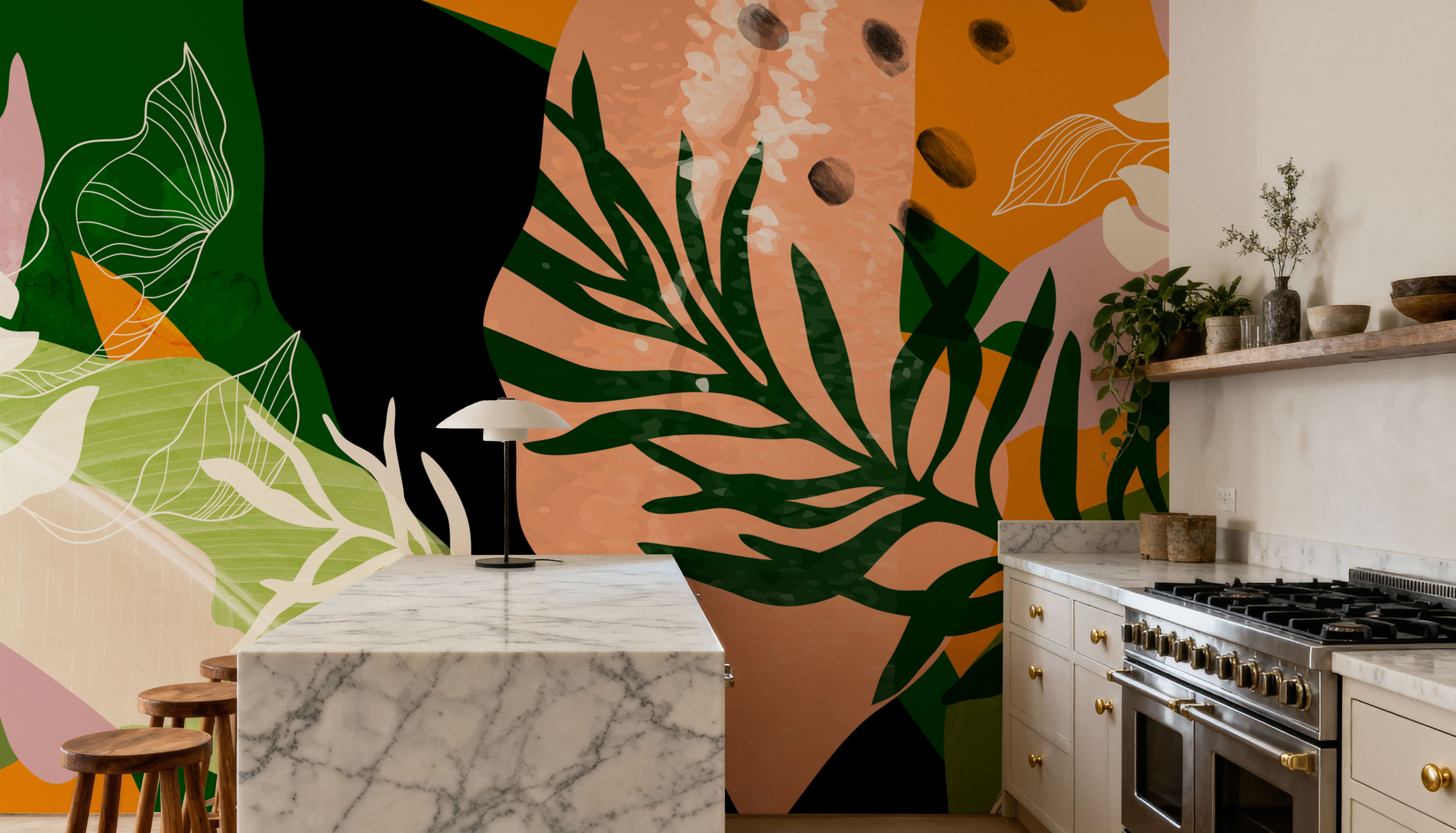 Graphic Leaves & Bold Colors, Wallpaper