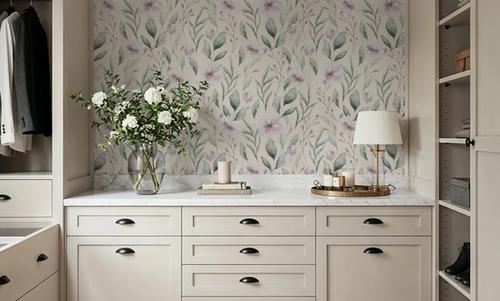 Twigs And Anemones Beige