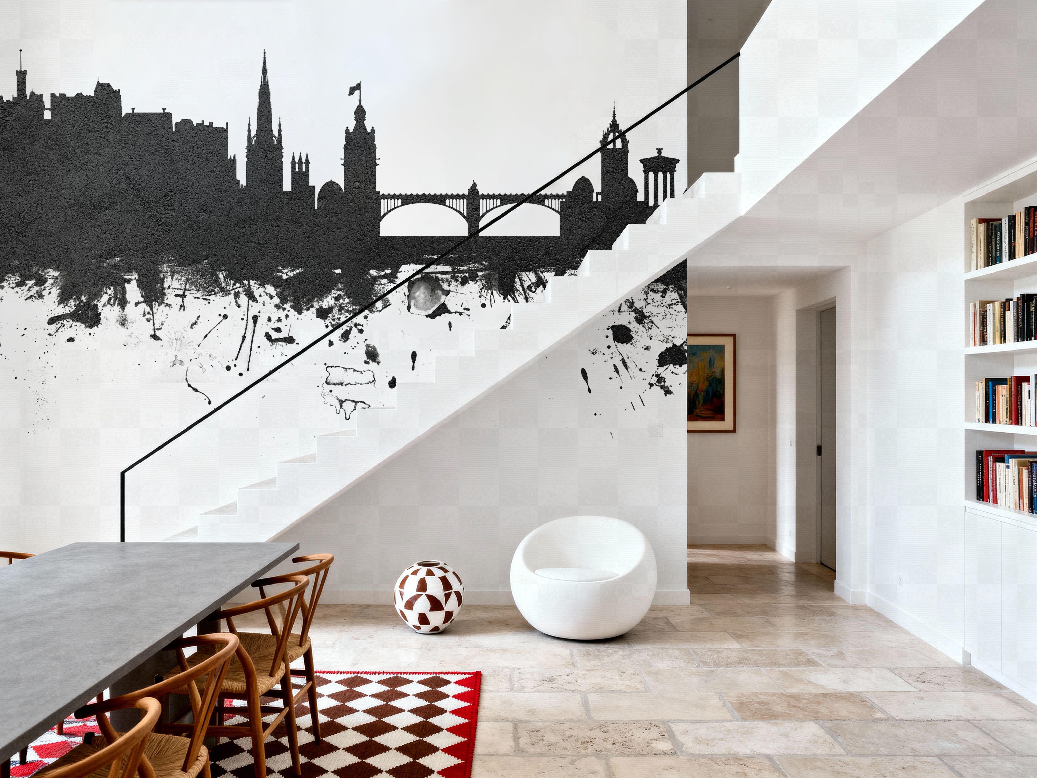 Edinburgh Scotland Skyline Black & White