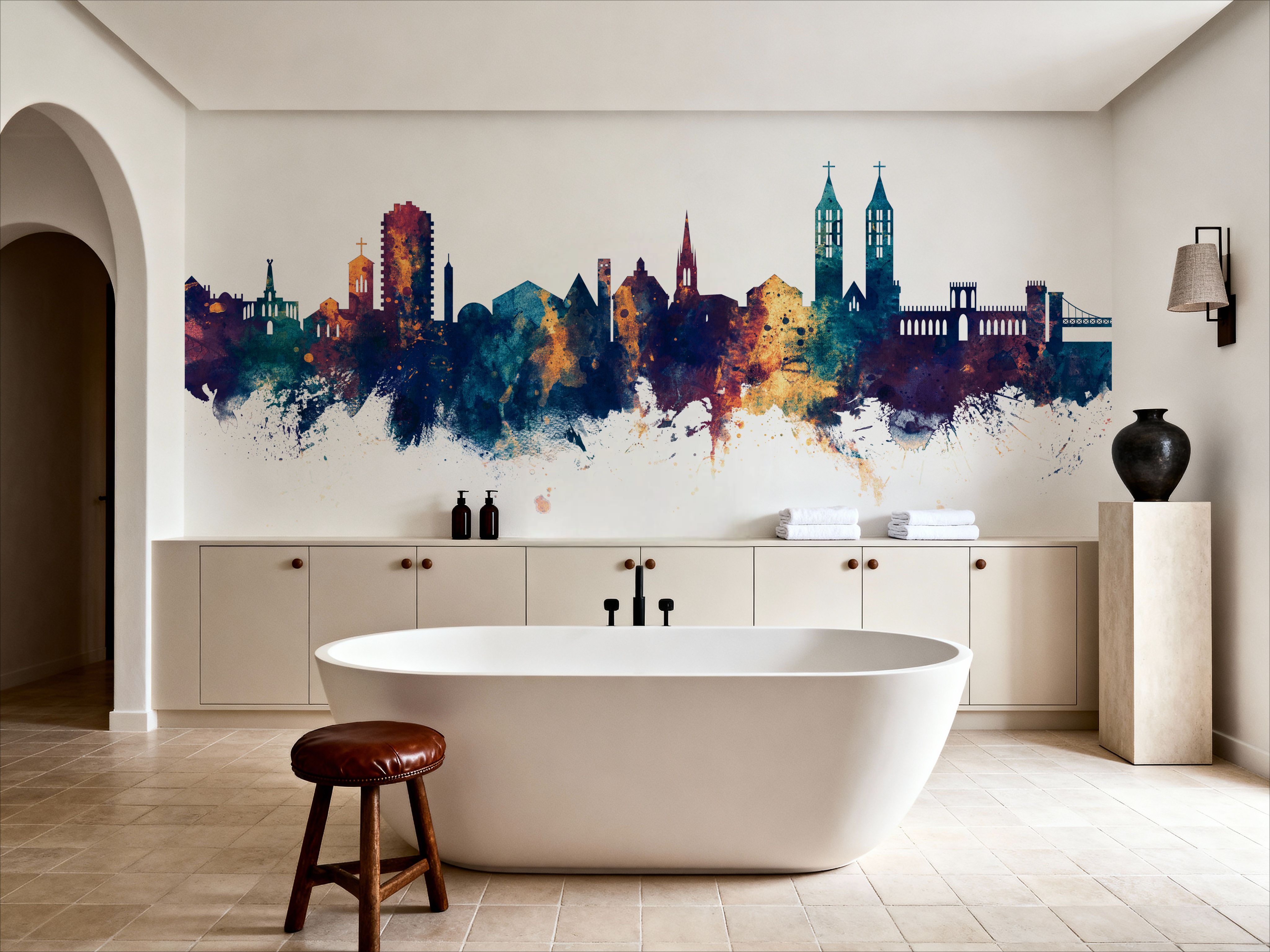 Kassel Germany Skyline Blue & Bronze