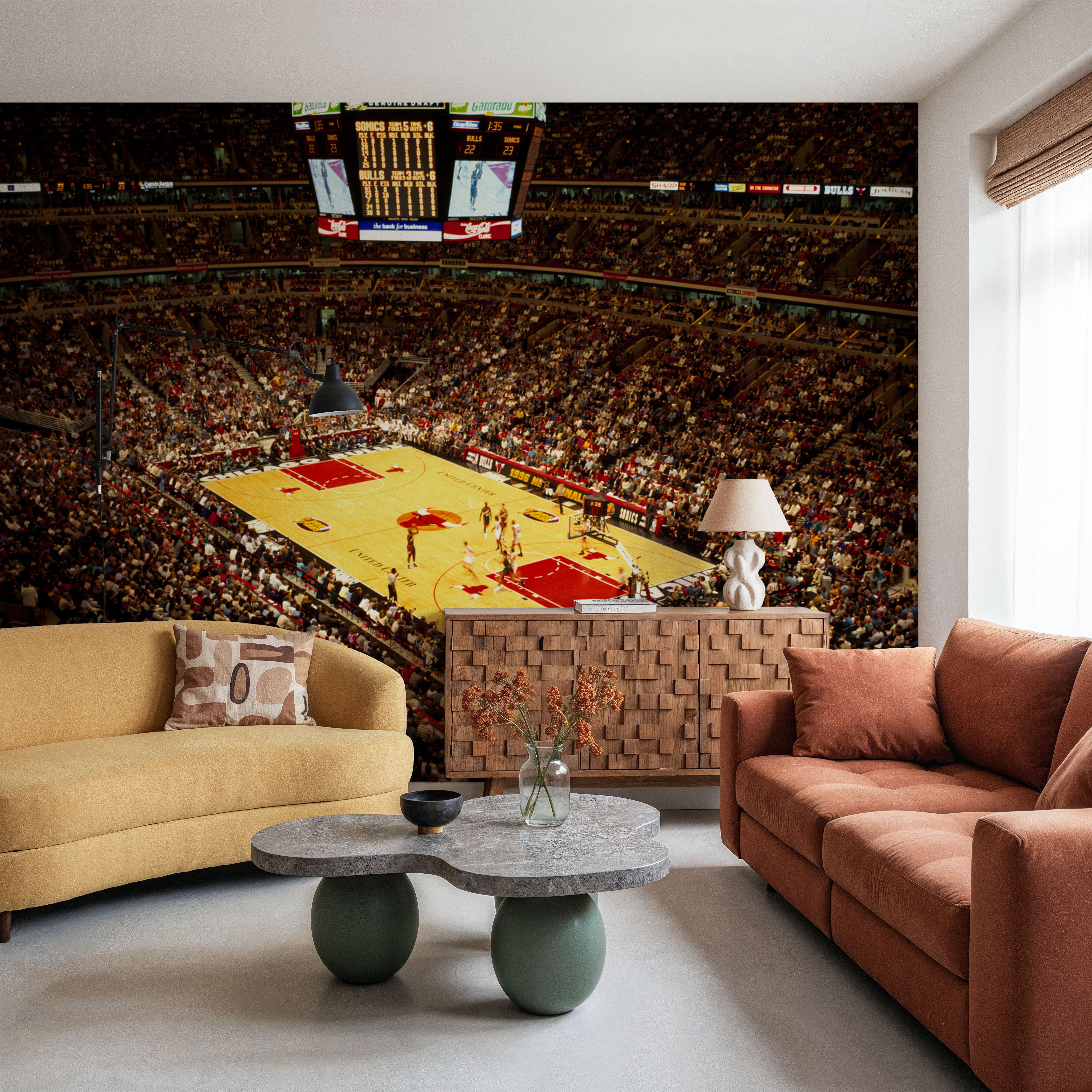 Wall Mural - Basketball Dreams - Red - Dining Room - Wallism US - Premium, Textured or Peel & Stick