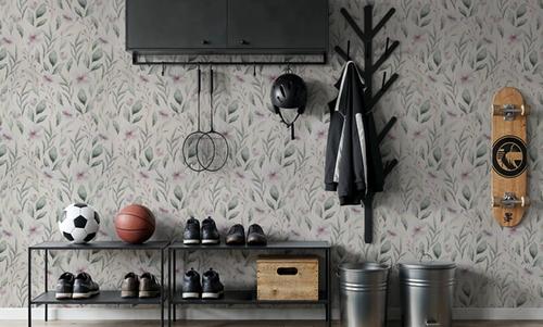 Twigs And Anemones Beige