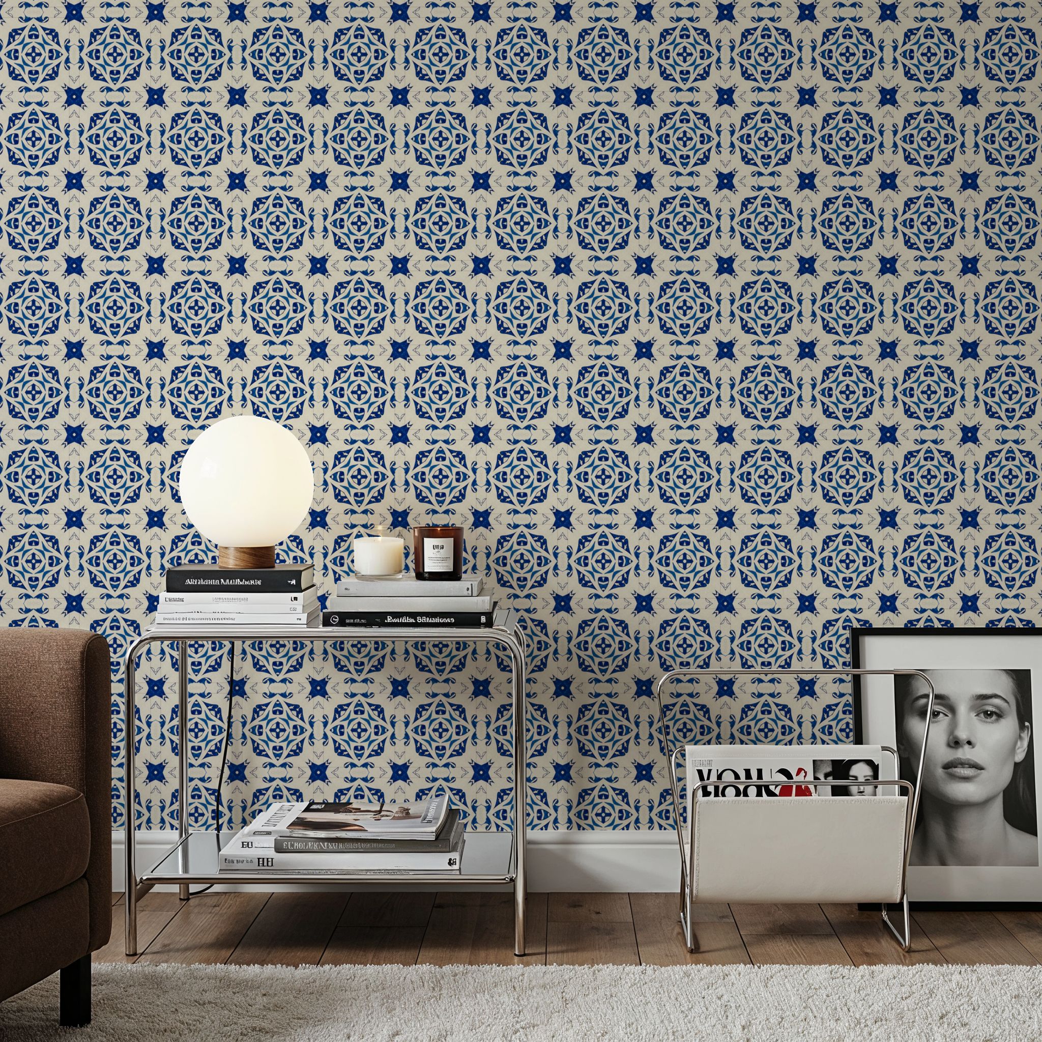 Nara Indigo Cross, Wallpaper