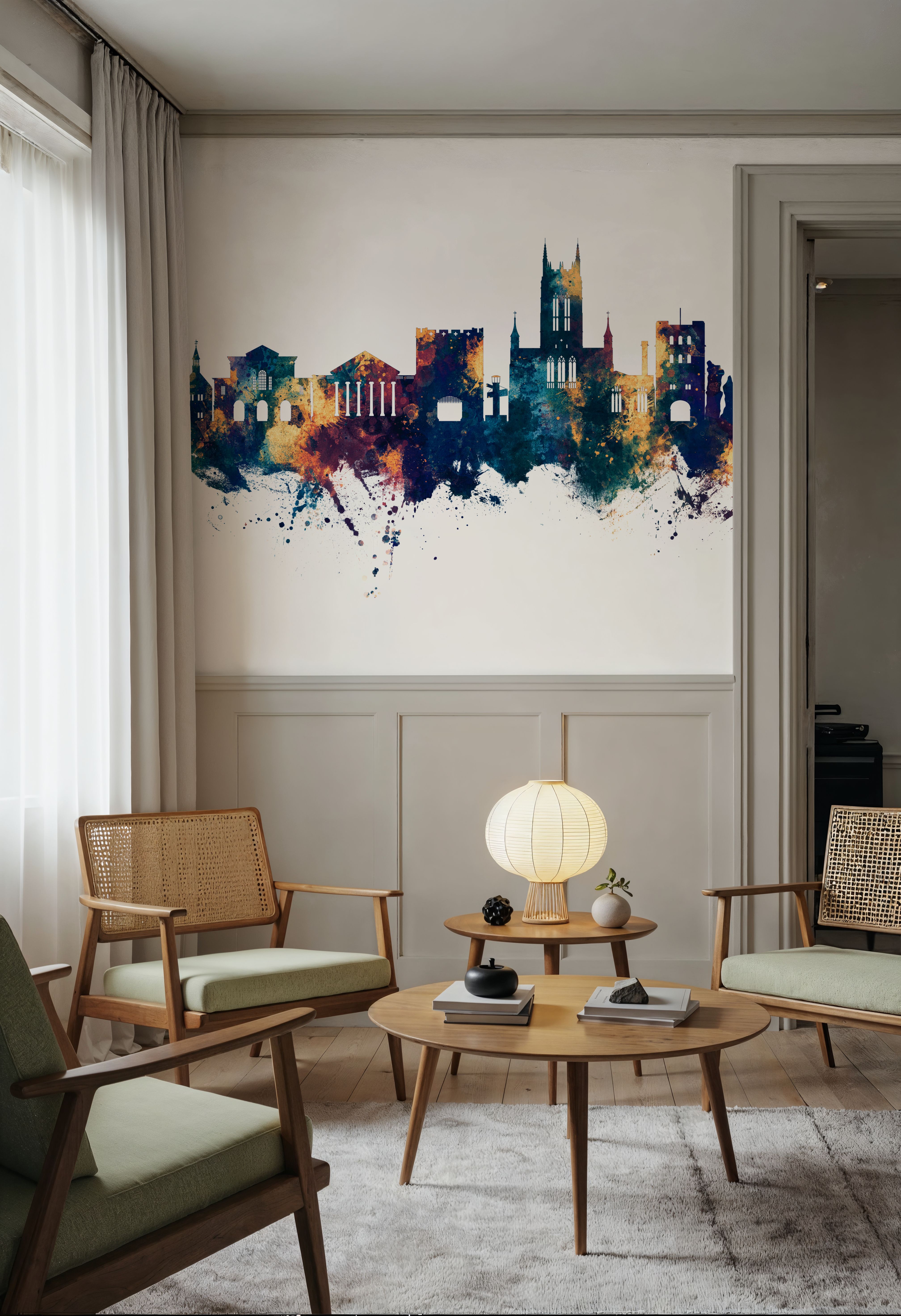 Bury St Edmunds England Skyline Blue & Bronze