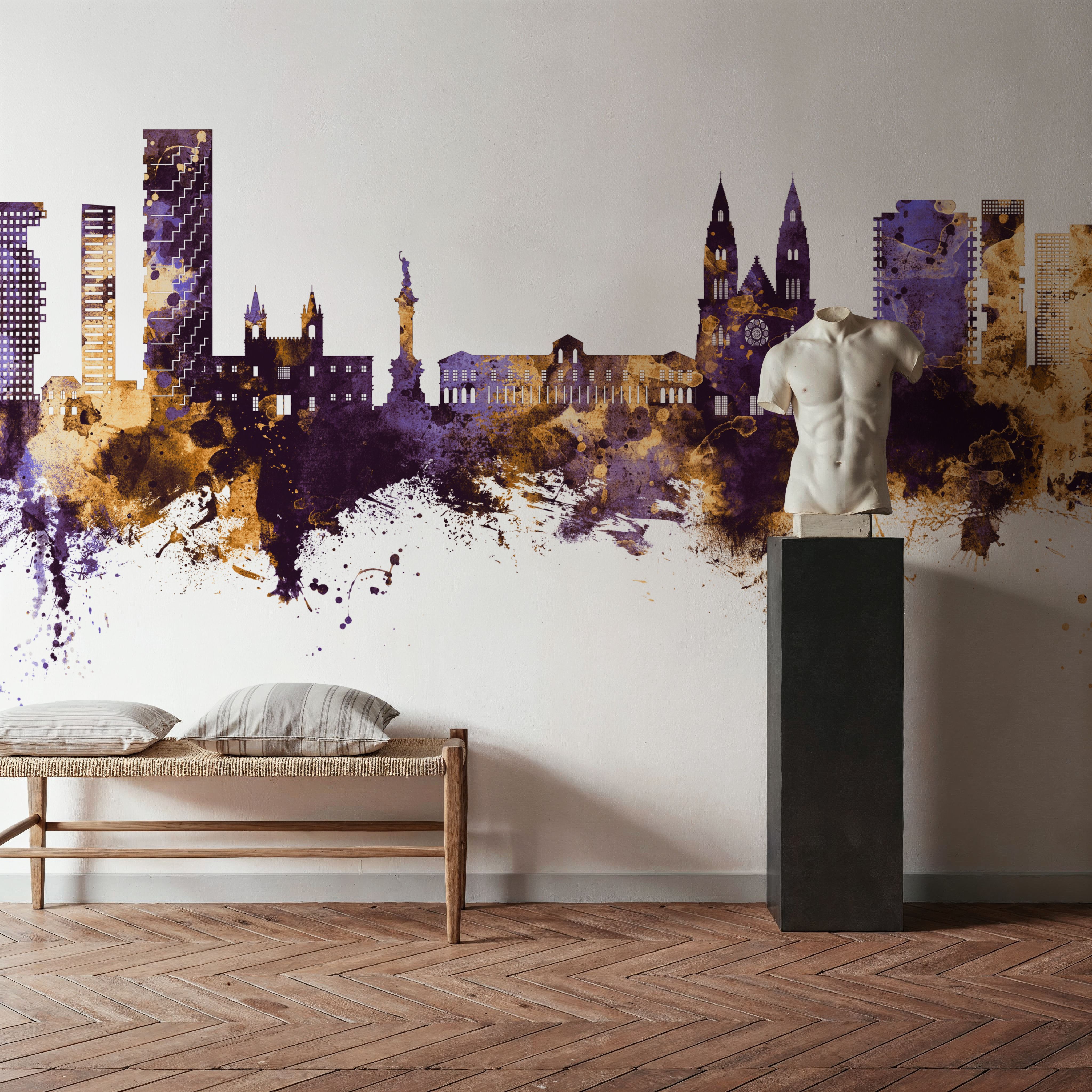 Quito Ecuador Skyline Purple & Gold