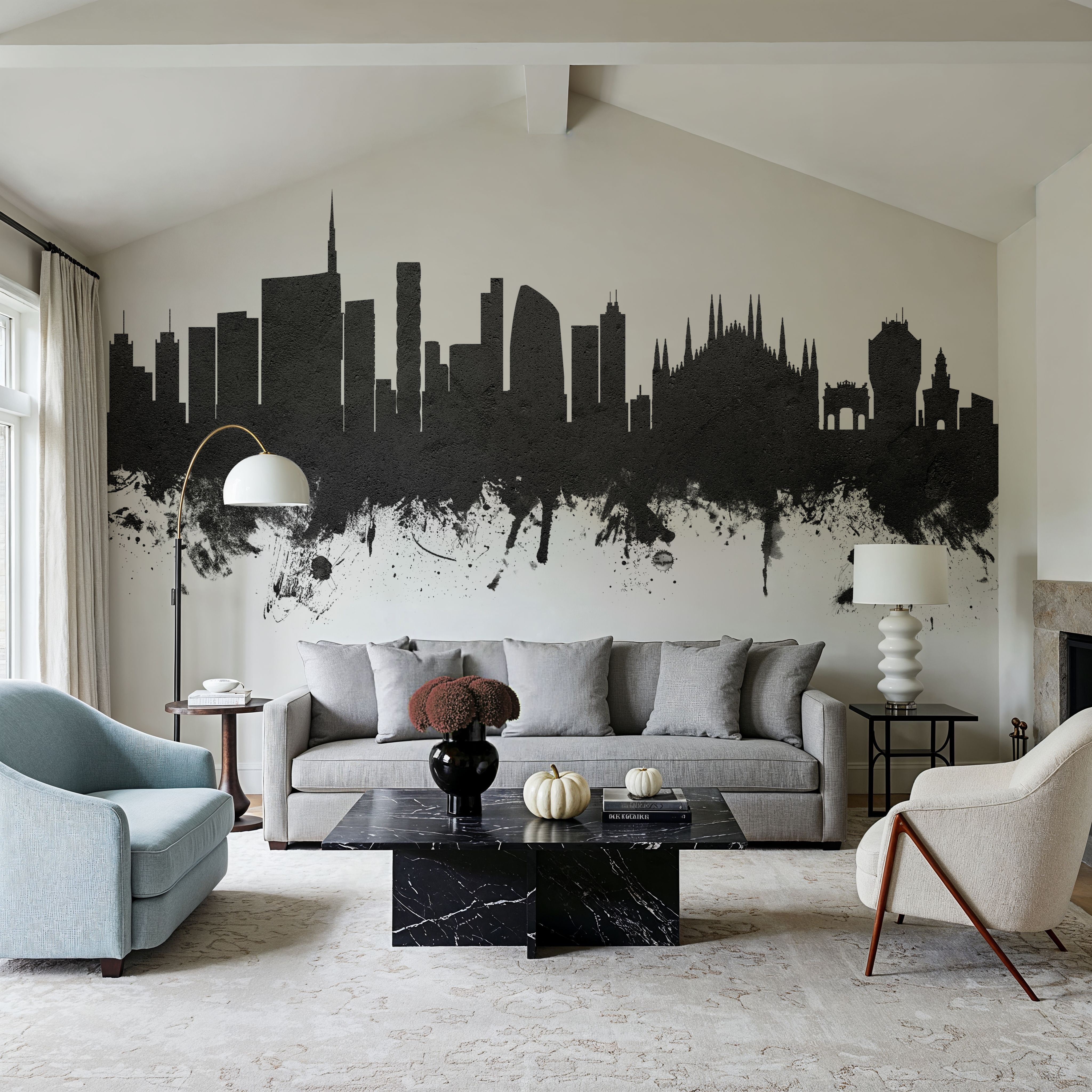 Milan Italy Skyline Black & White