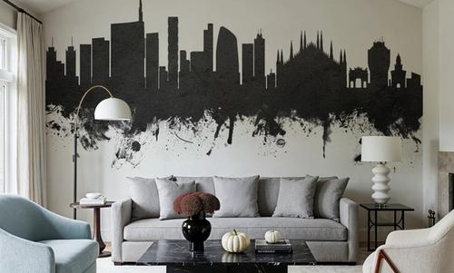 Milan Italy Skyline Black & White
