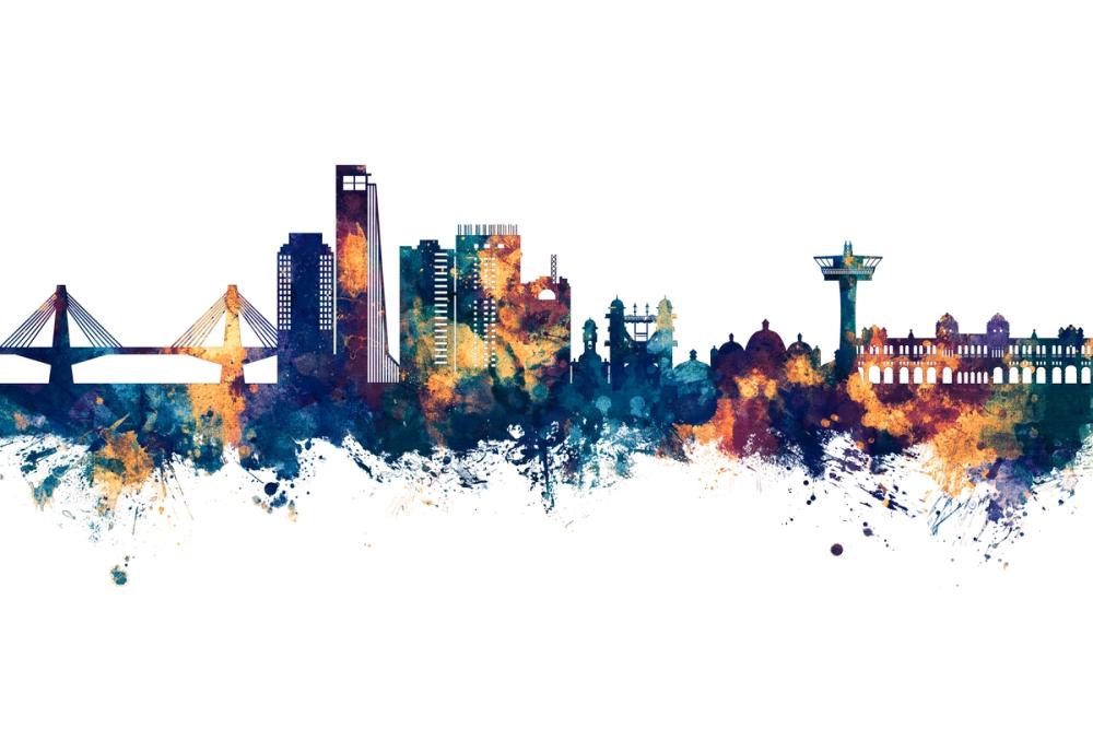 Chattogram Bangladesh Skyline Blue & Bronze