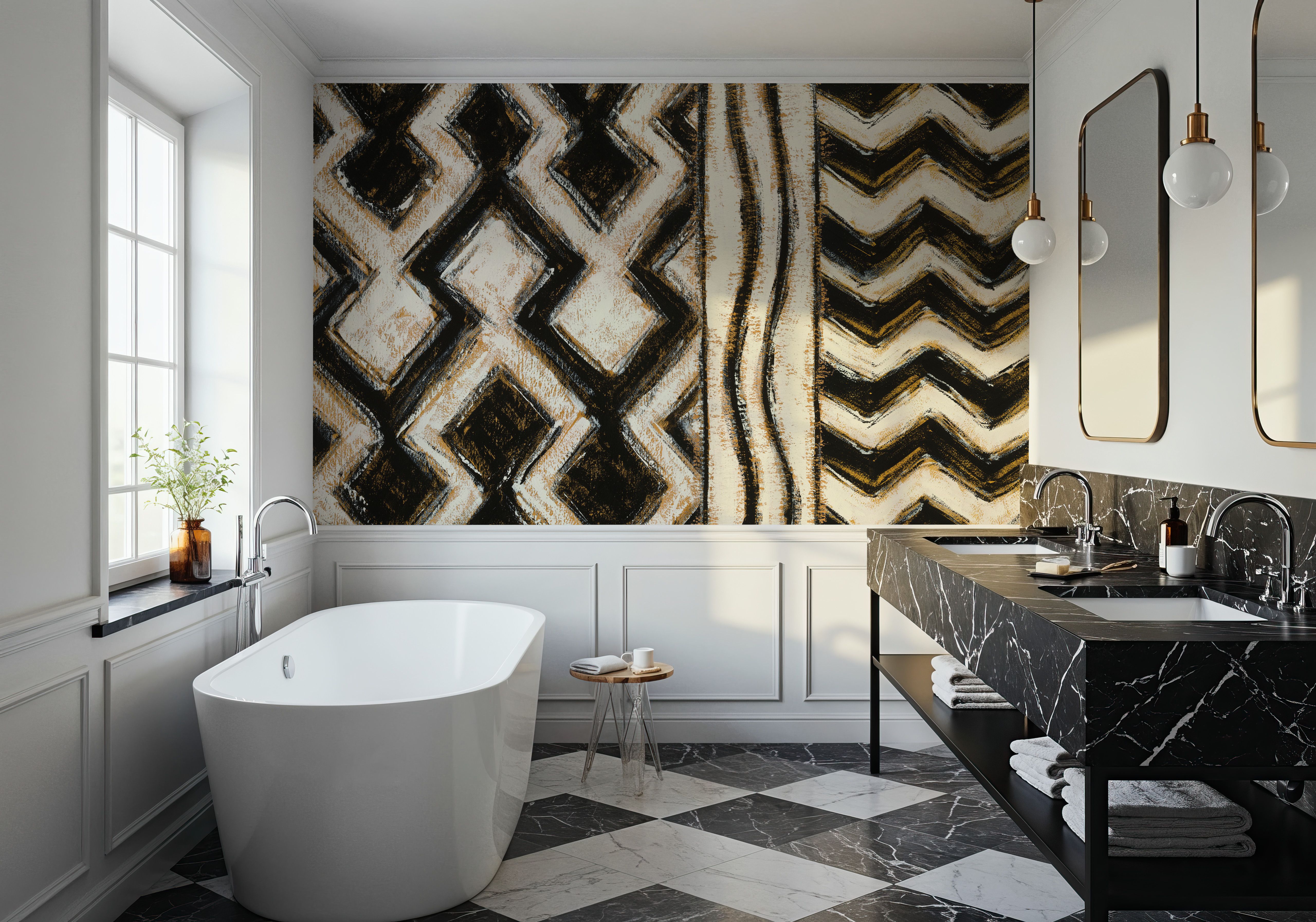 Black and Gold Geometric VIII
