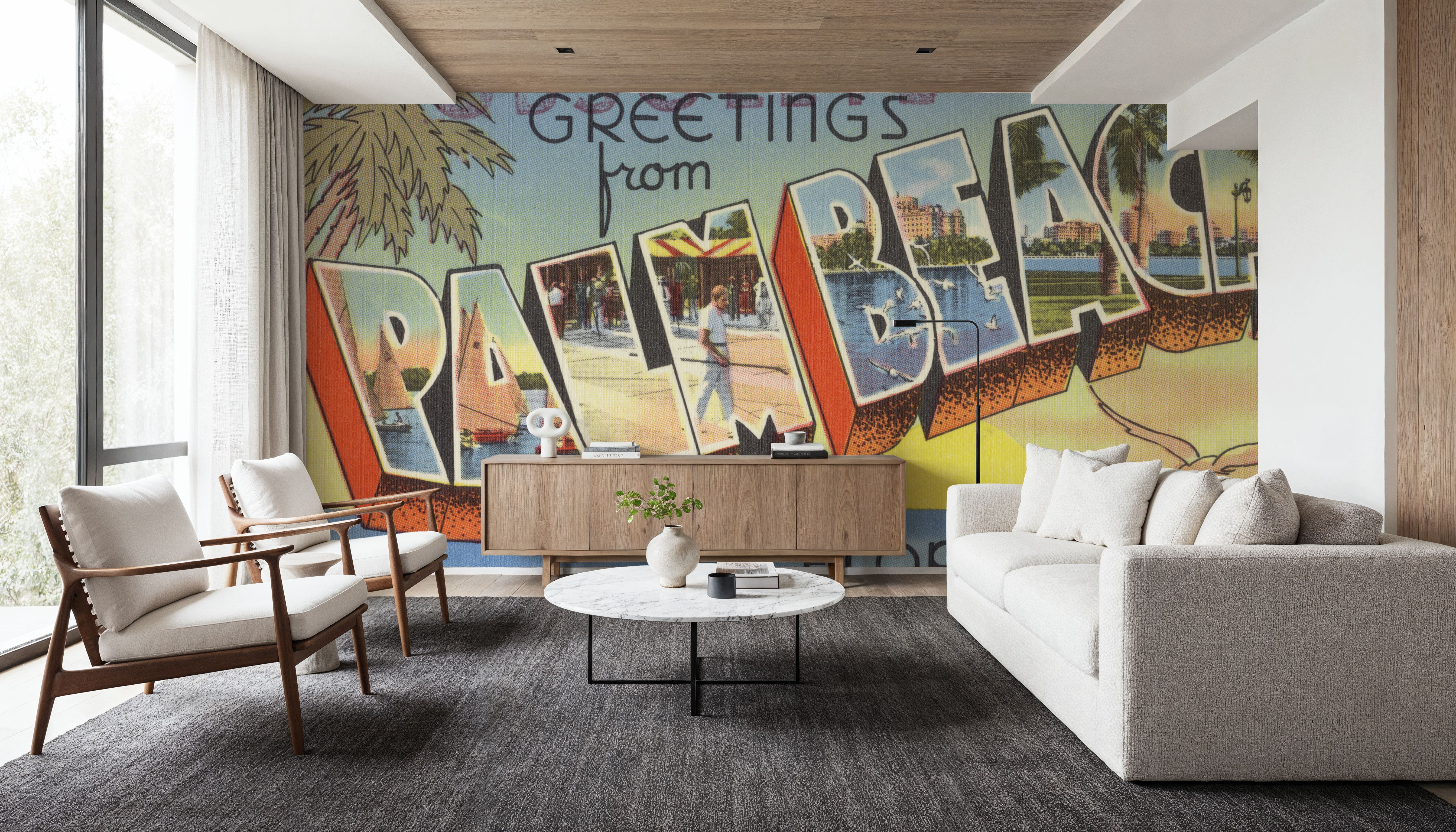 Greetings from Palm Beach - Screenprint Postcard