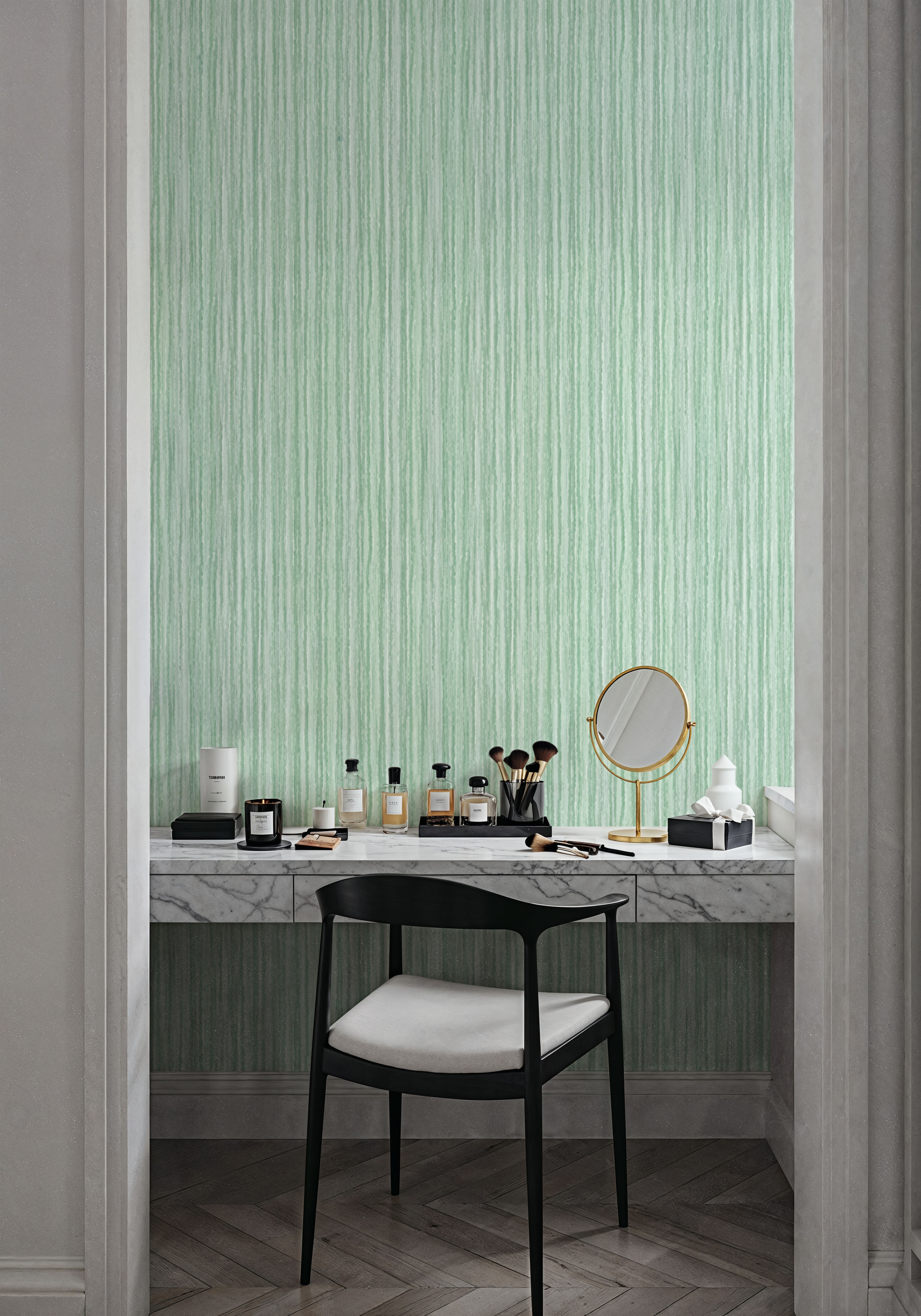 Textured Lines, Mint, Wallpaper