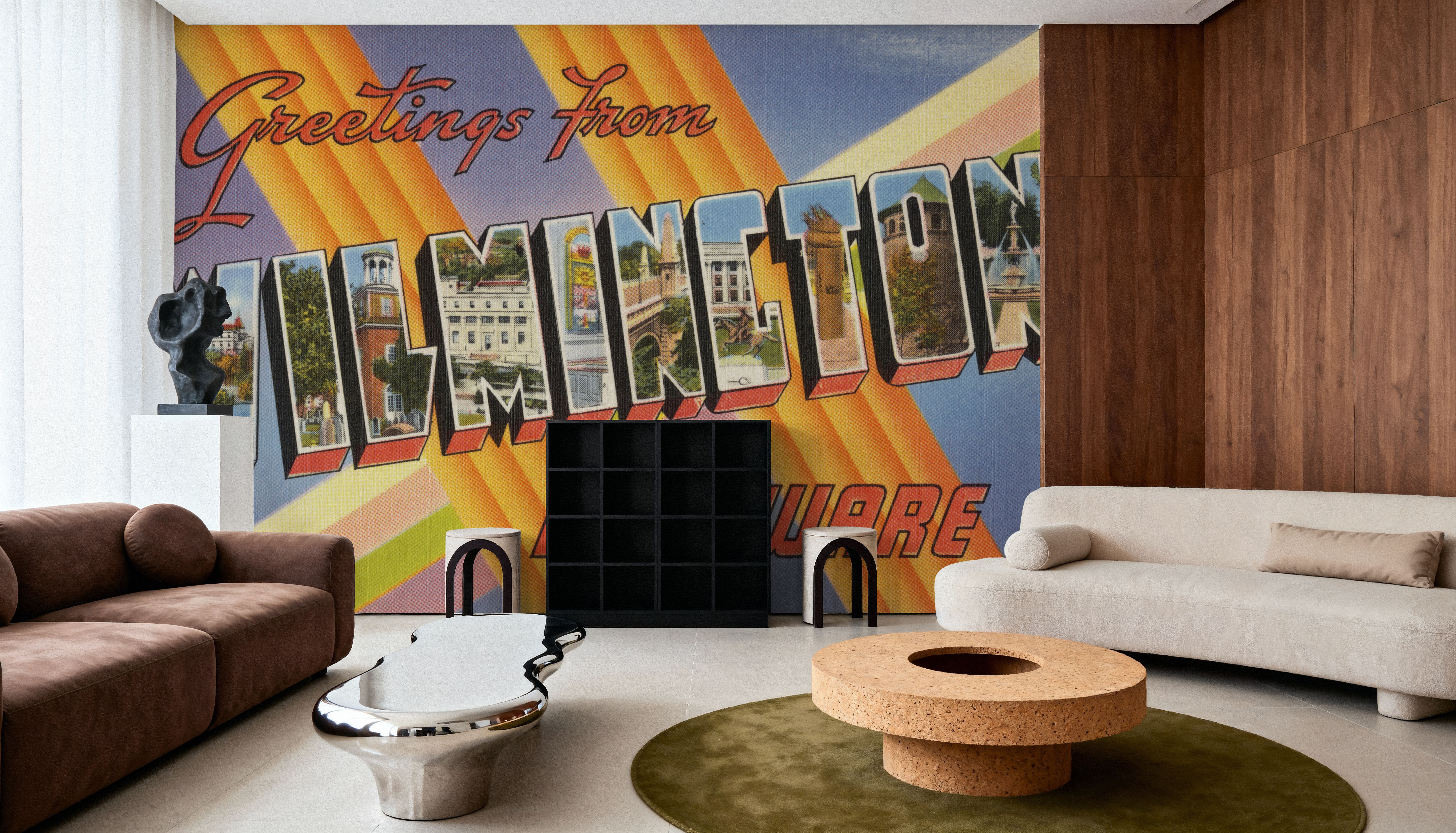 Greetings from Wilmington - Screenprint Postcard, Wallpaper