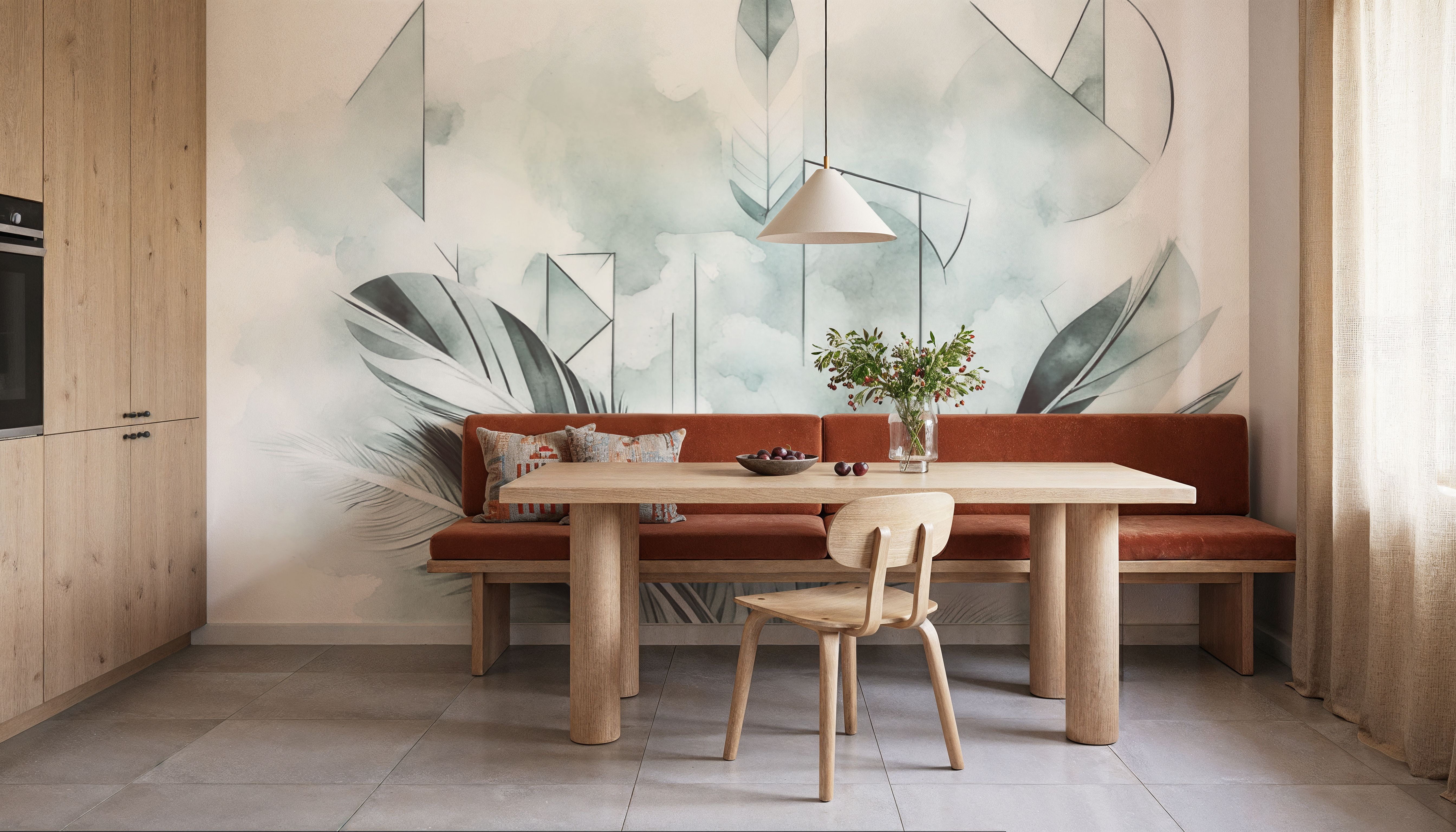 Feather Geometry Teal