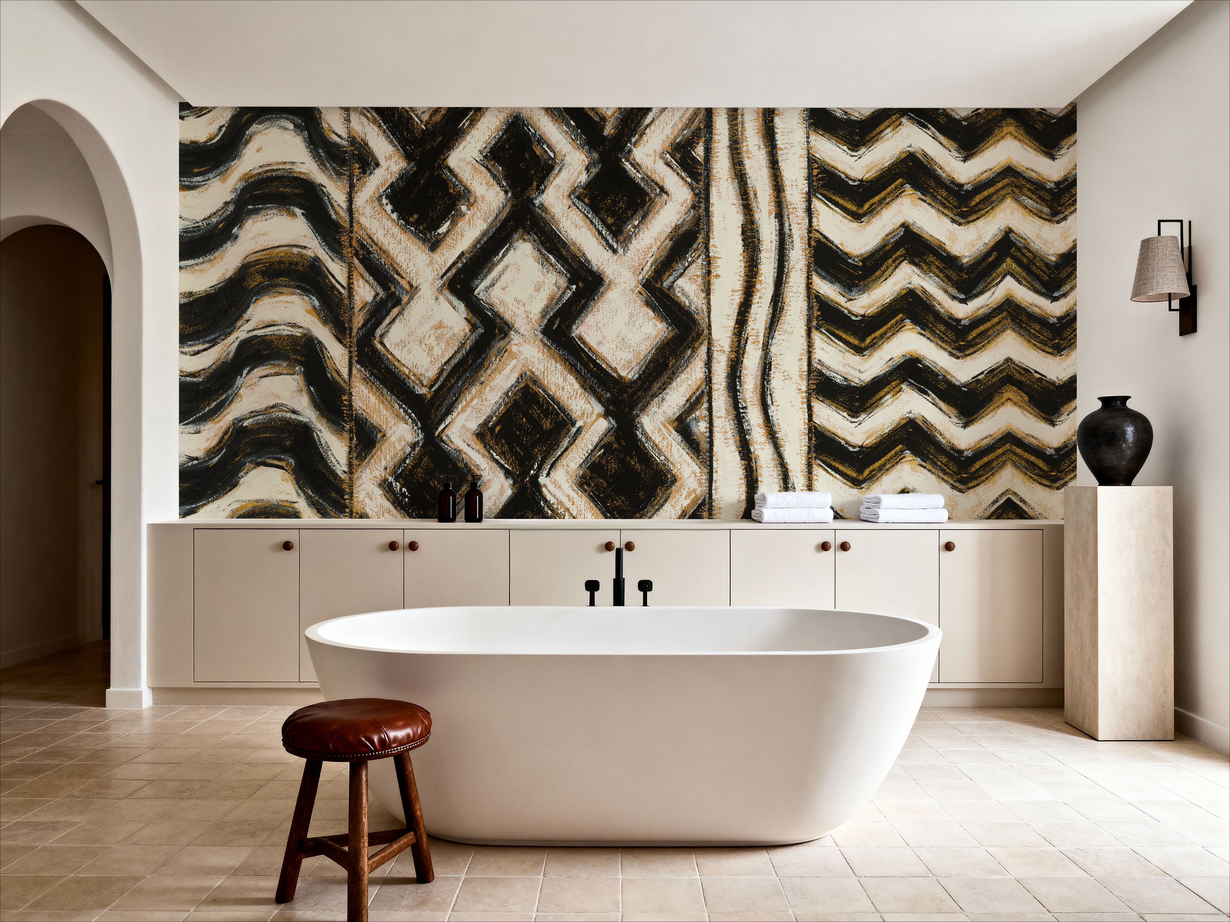 Black and Gold Geometric VII