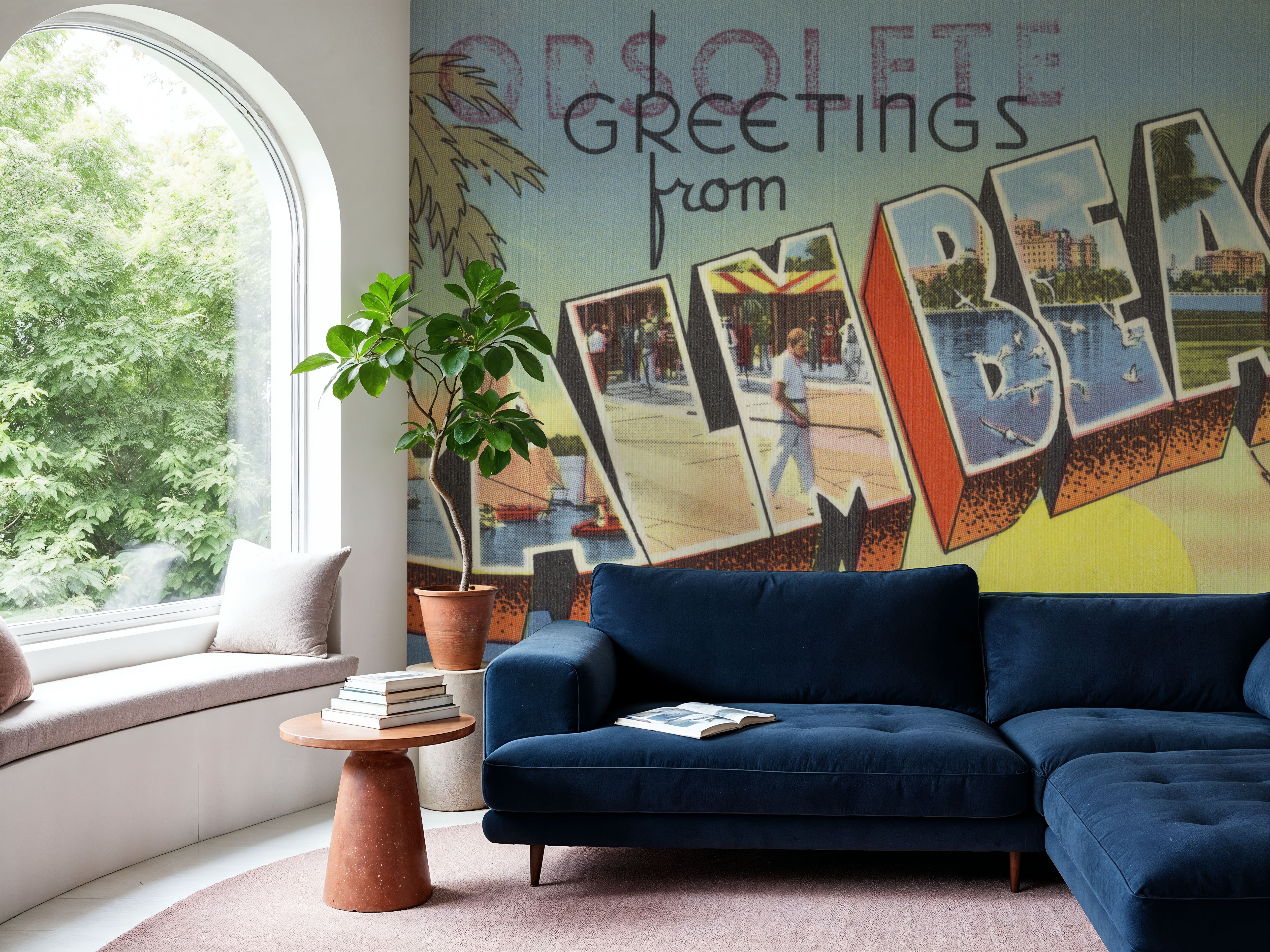 Greetings from Palm Beach - Screenprint Postcard
