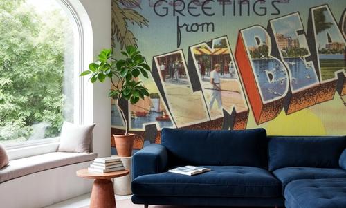 Greetings from Palm Beach - Screenprint Postcard
