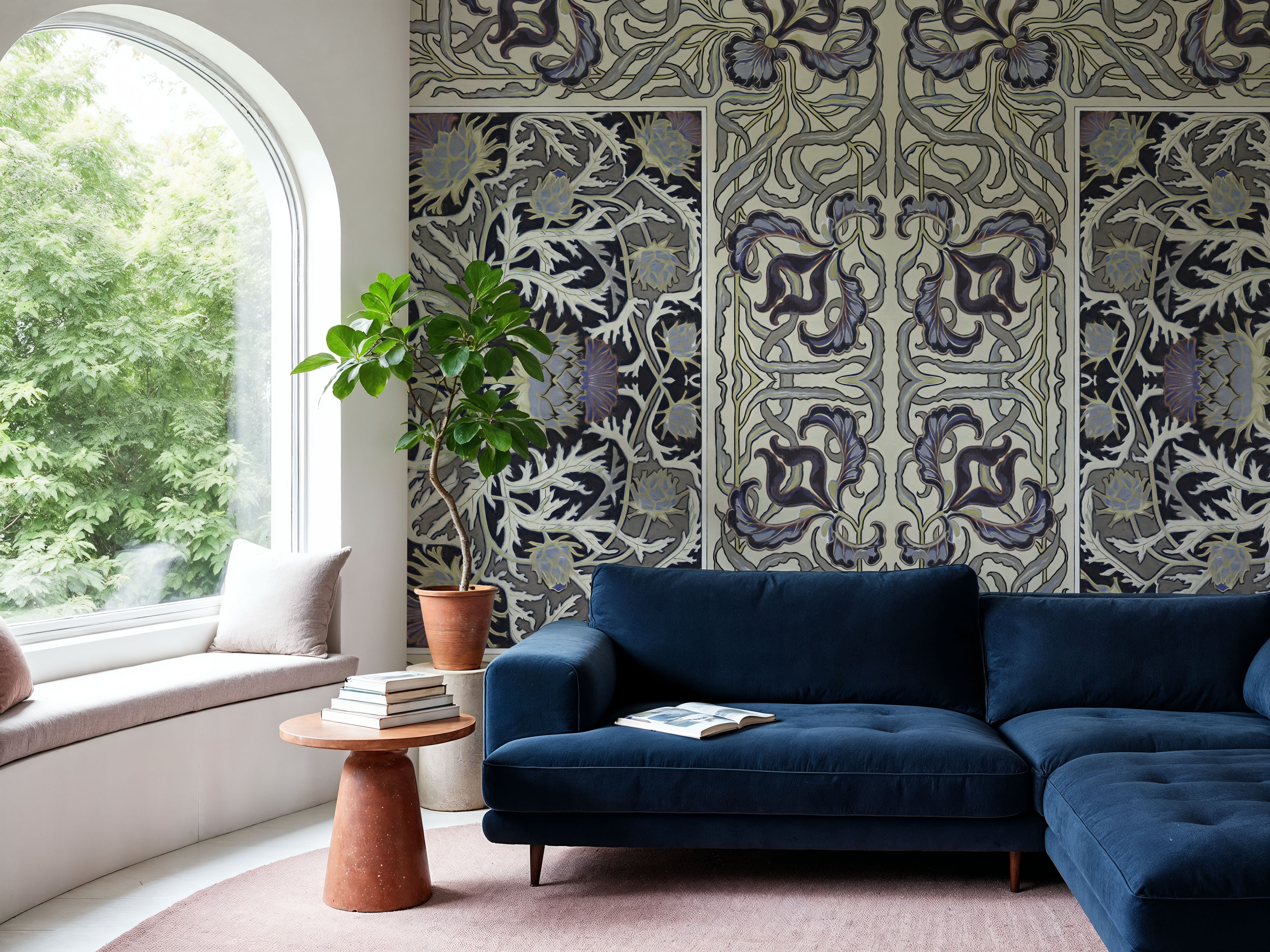 Iris & Thistle Ornament, Periwinkle