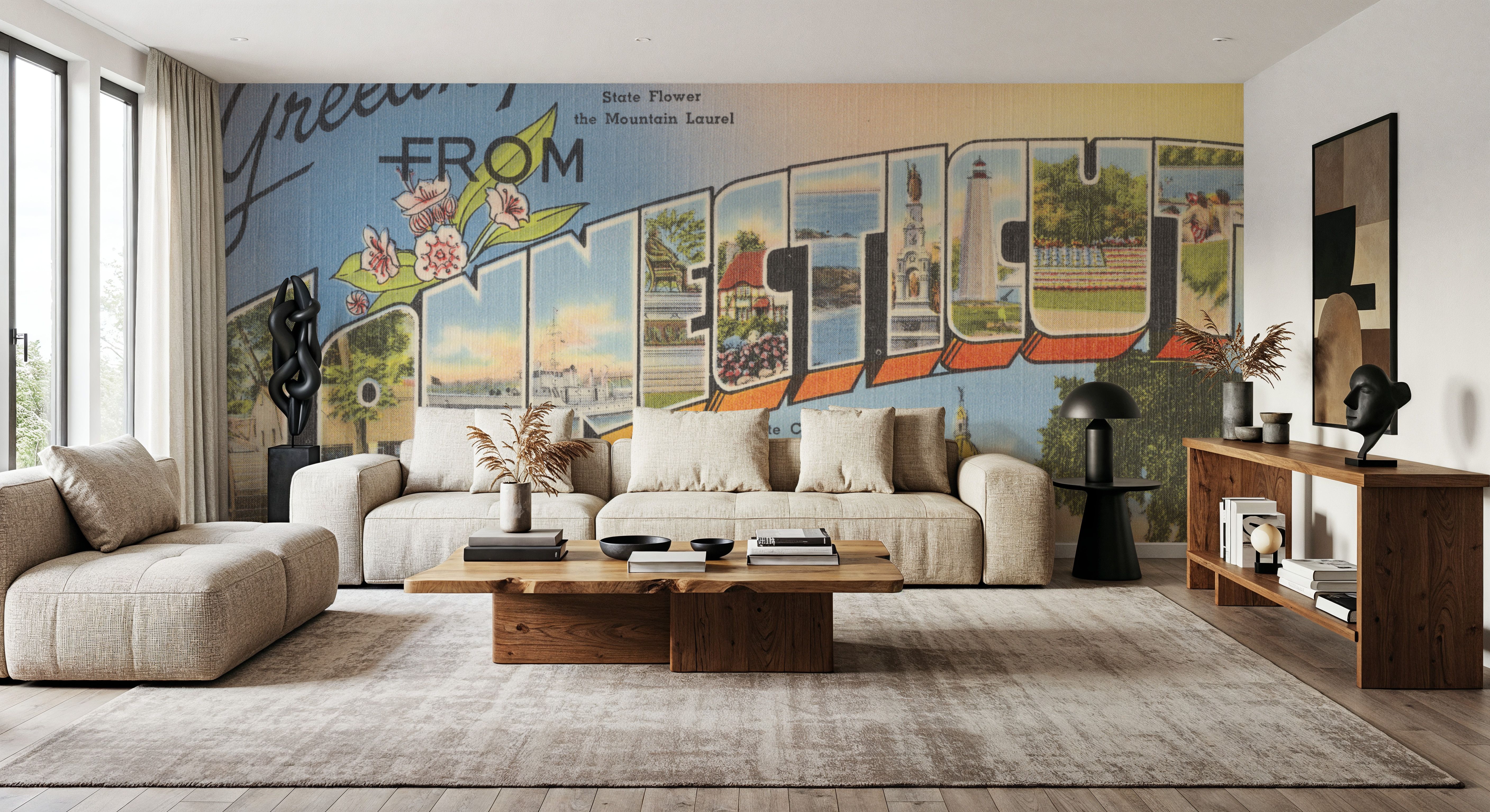 Greetings from Connecticut - Screenprint Postcard