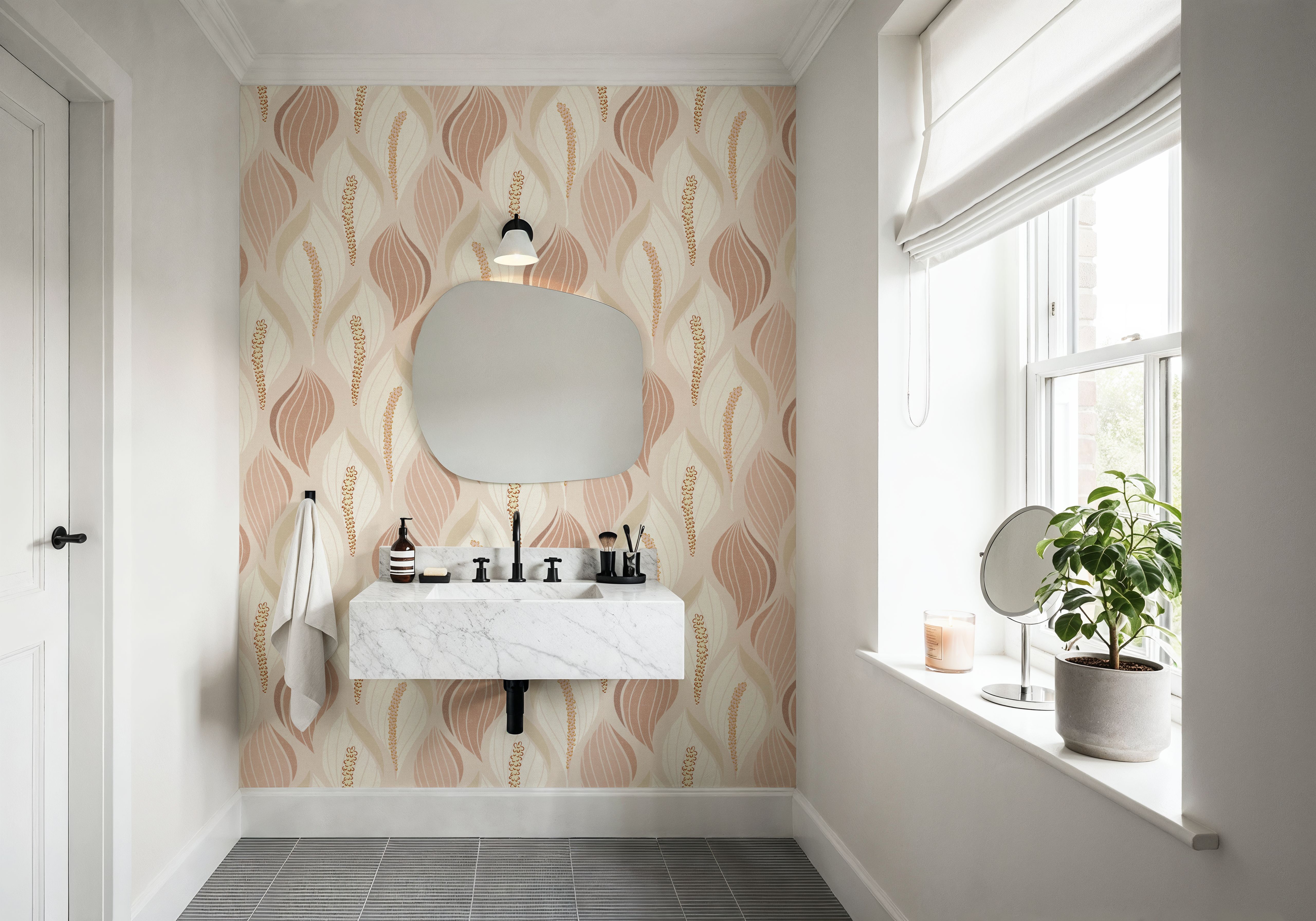 Minimalistic Flow Peace Lily, Soft Peach