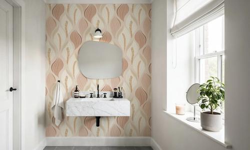 Minimalistic Flow Peace Lily, Soft Peach