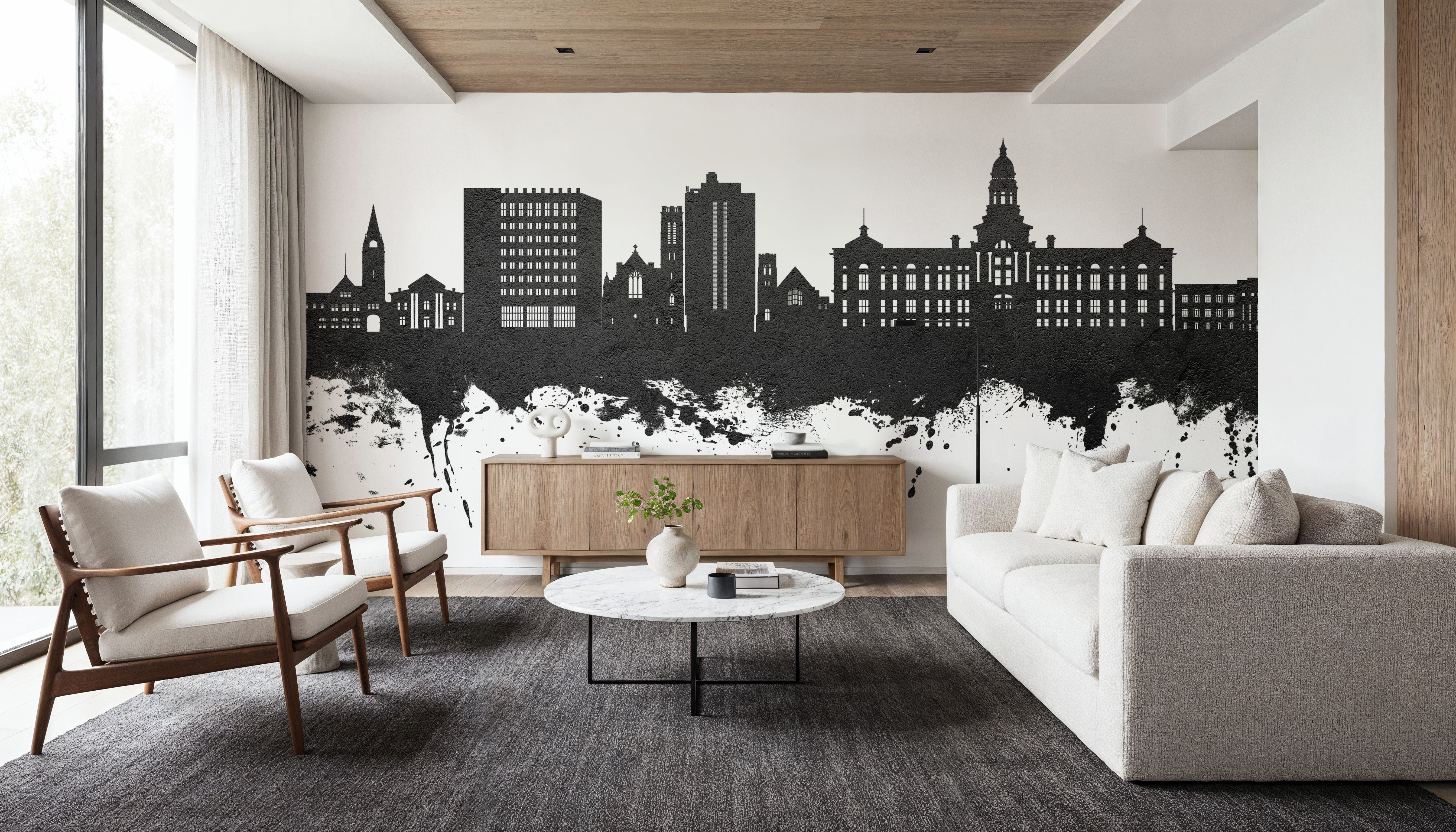 Cheyenne Wyoming Skyline Black & White